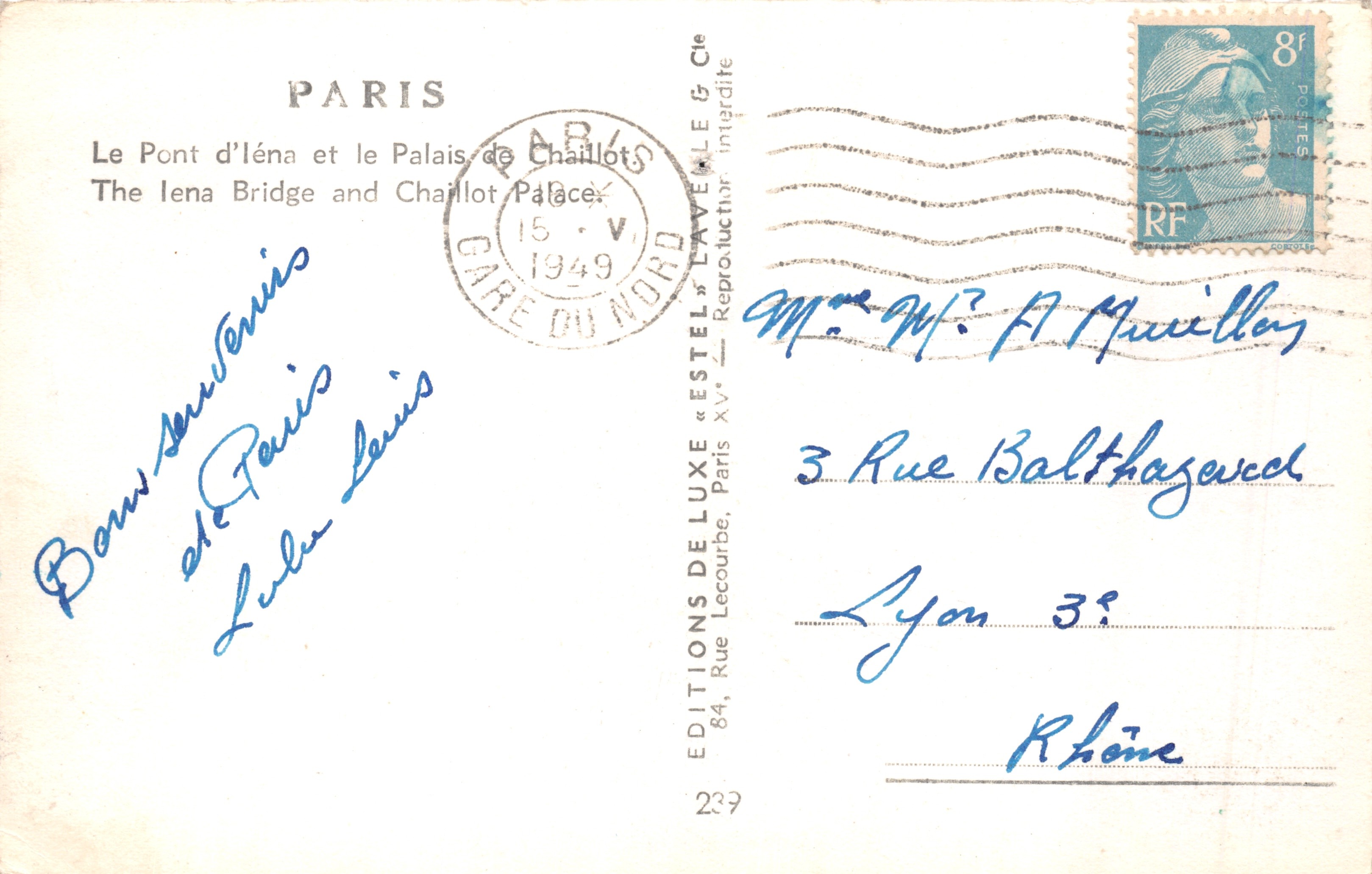 Pont d'Iéna en Paleis van Chaillot — panoramisch uitzicht — Estel — Achterkant