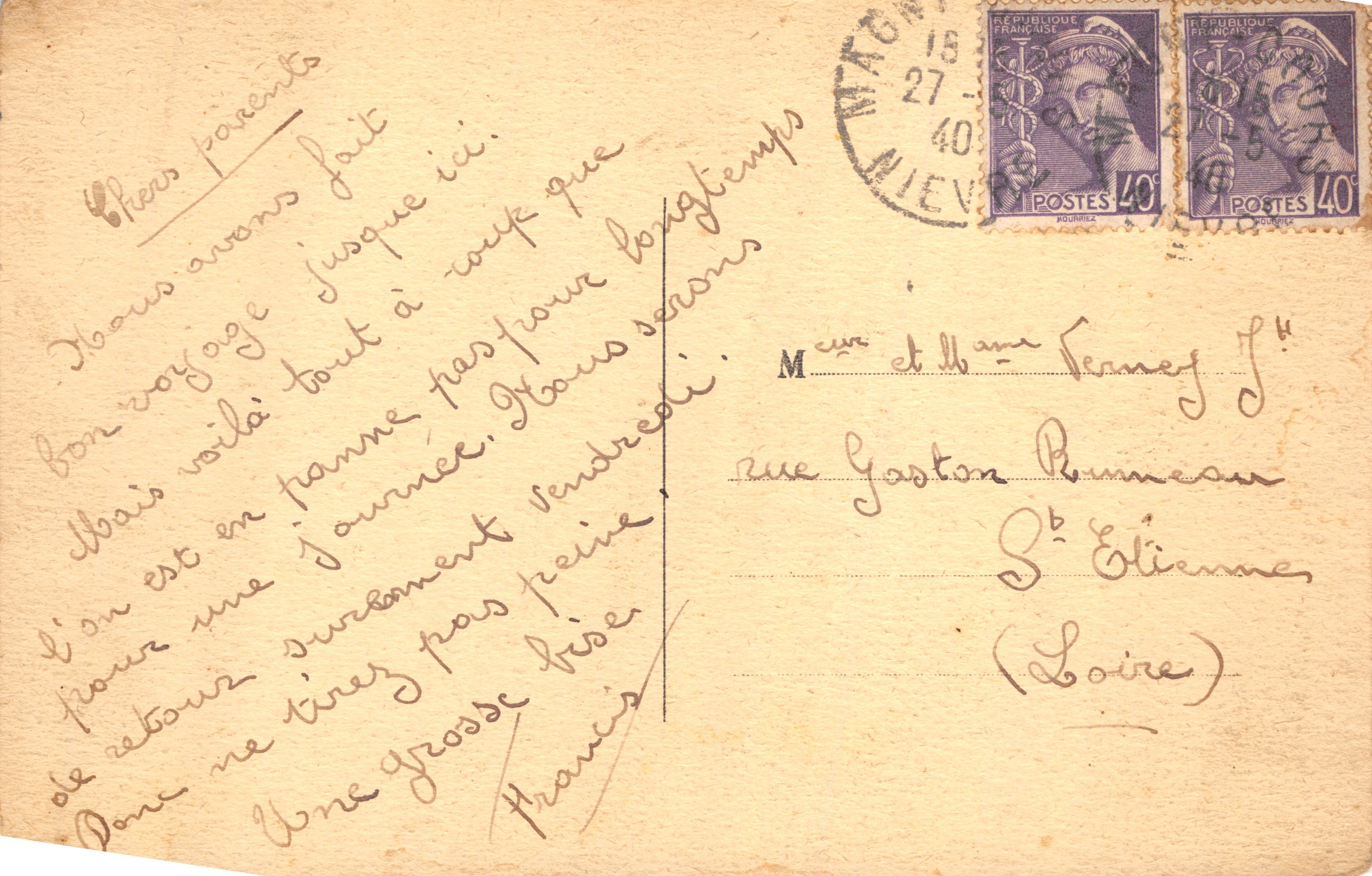 Nevers — De Kathedraal — Romeinse Deel en Klokkenstee — Collectie Roubé nr. 254 — Achterkant