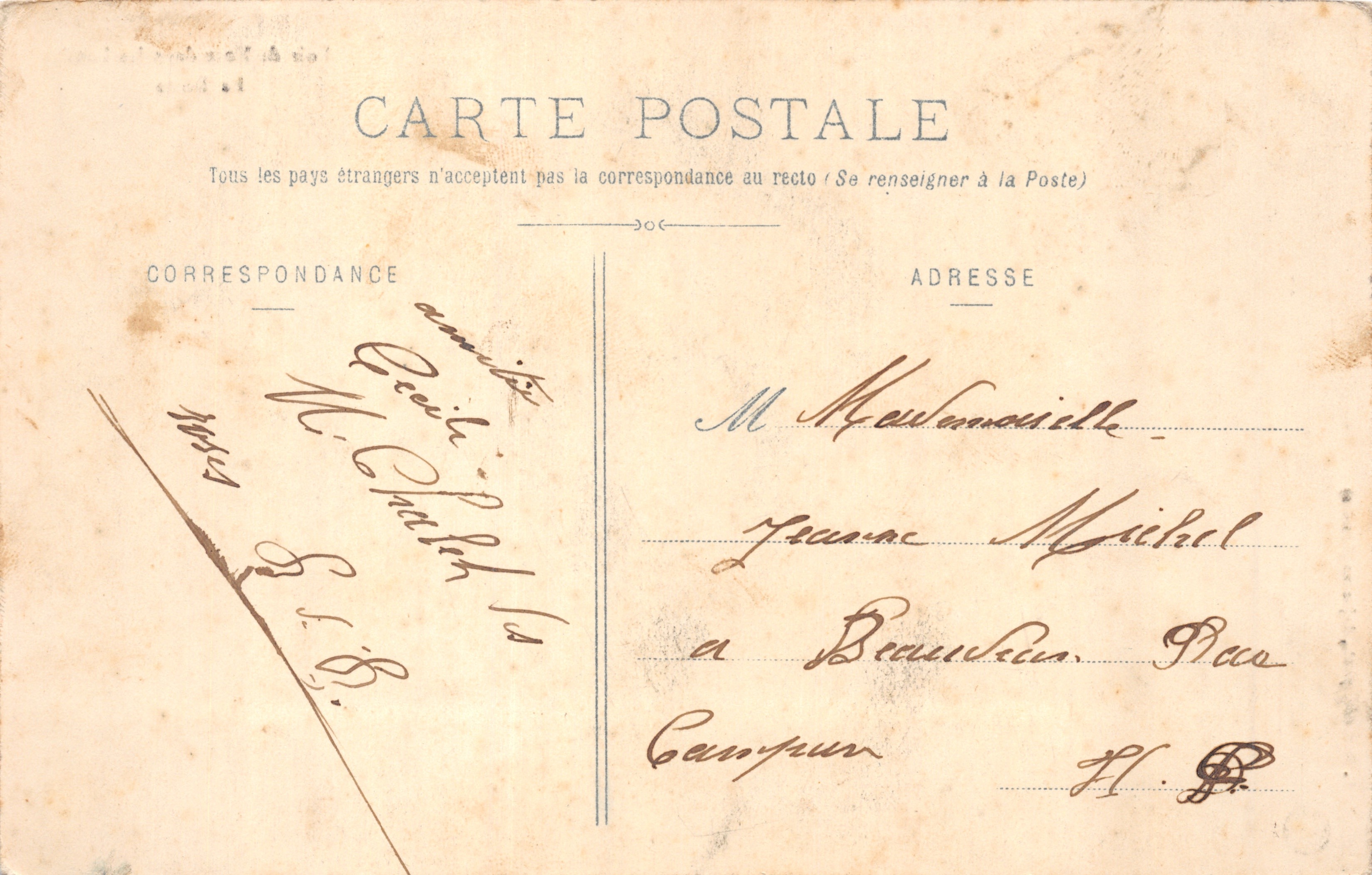 Wieczór weselny w Landes — La Roeste — F. Berniède, fot., Arizaux (Landes) — Rewers