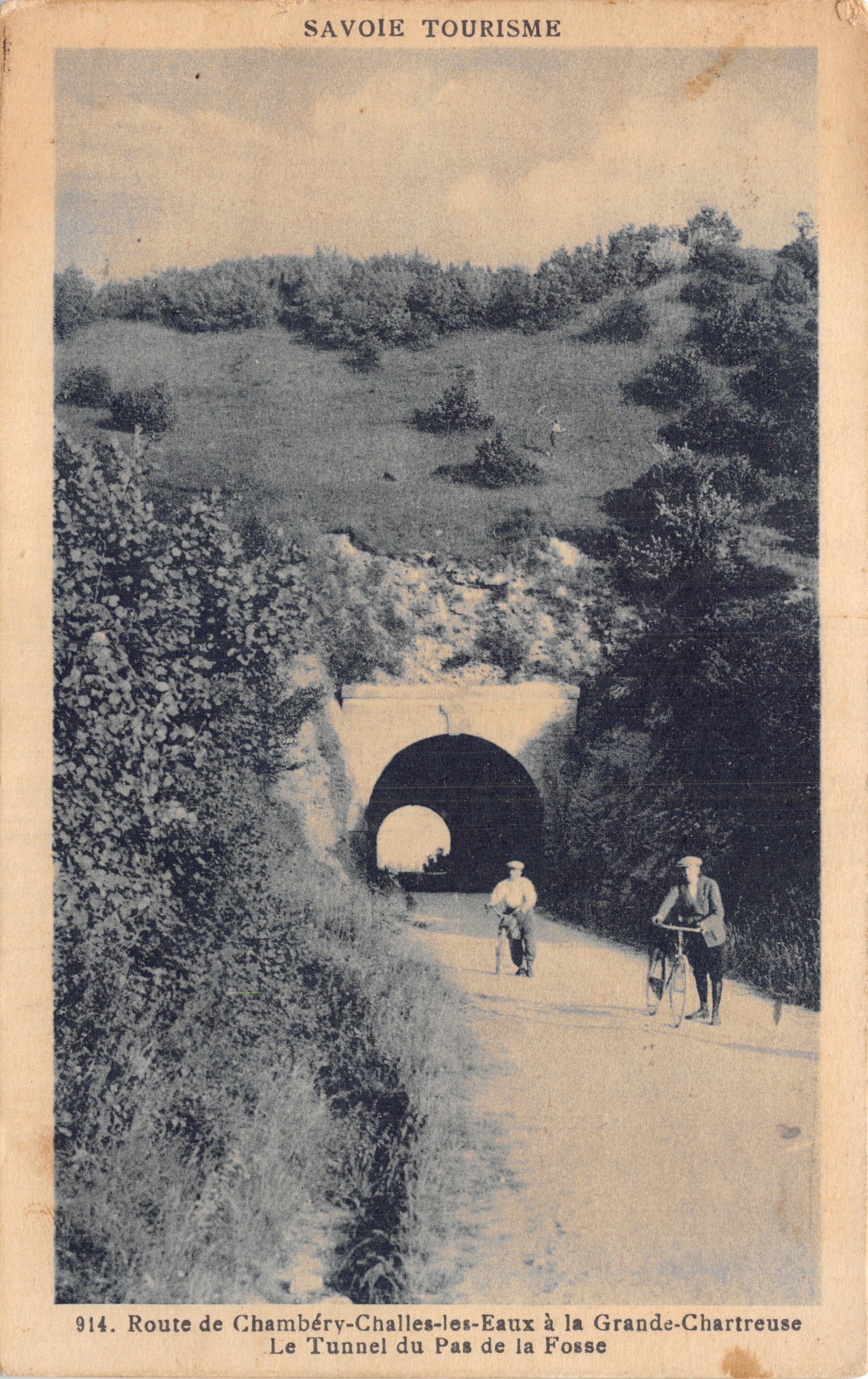 Túnel del Pas de la Fosse — Ruta de Chambéry-Challes-les-Eaux a Grande-Chartreuse — editor SAVOIE TOURISME, n.º 914