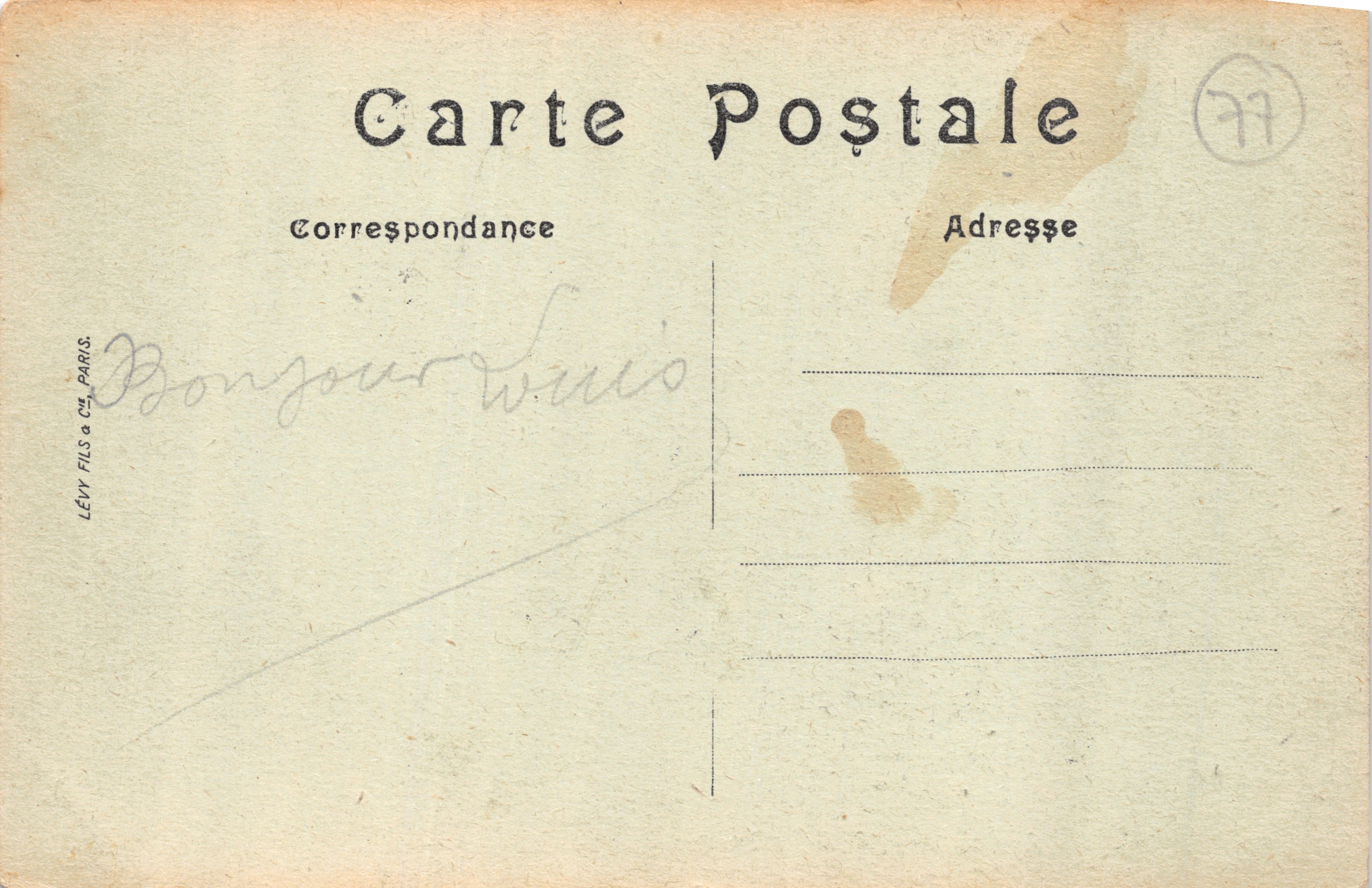 Coulommiers — El antiguo castillo — Pavillon de entrada, siglo XVII — LL — Reverso
