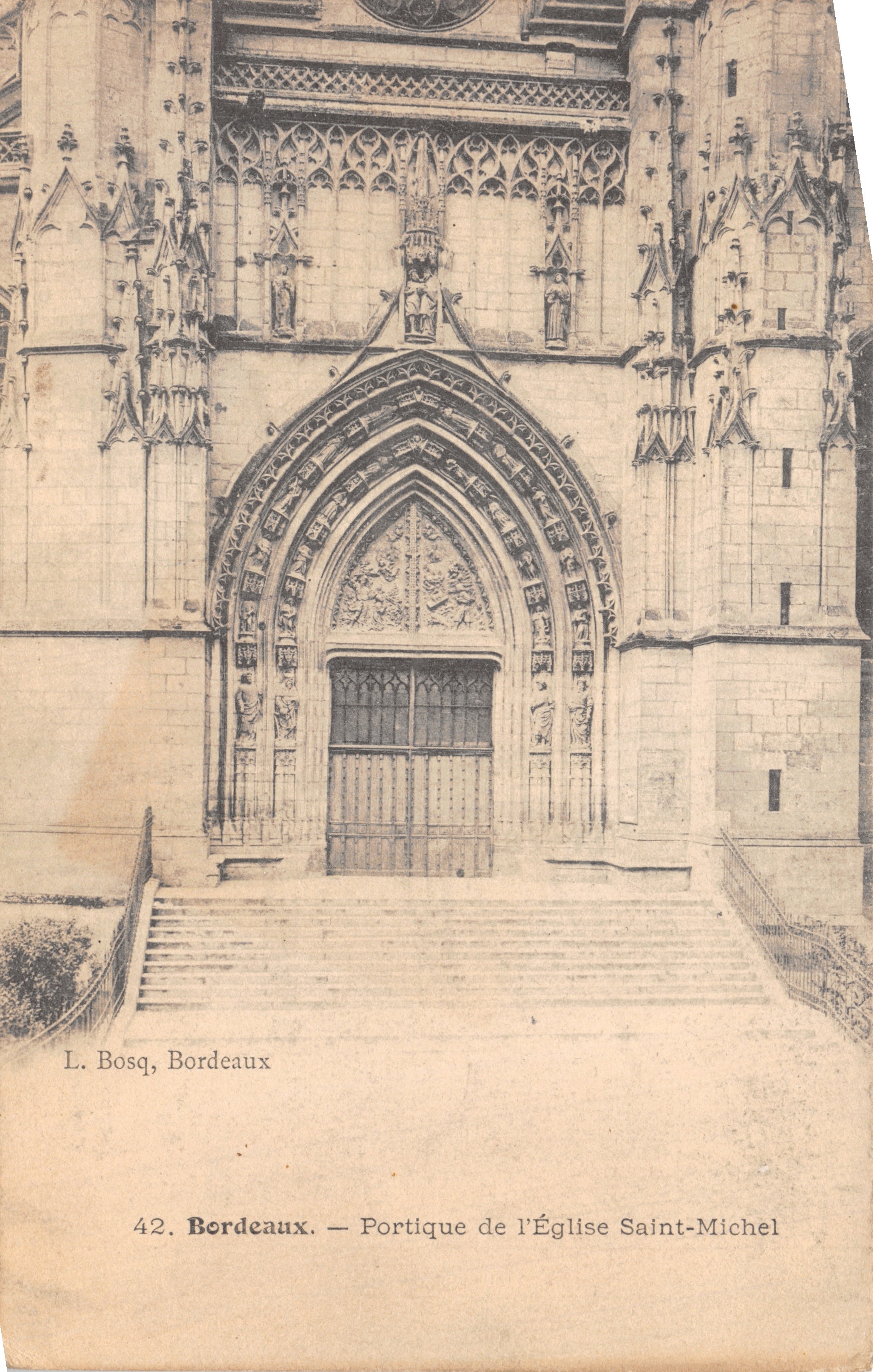 Bordeaux — Portico della Chiesa di Saint-Michel — L. Bosq, Bordeaux, n°42