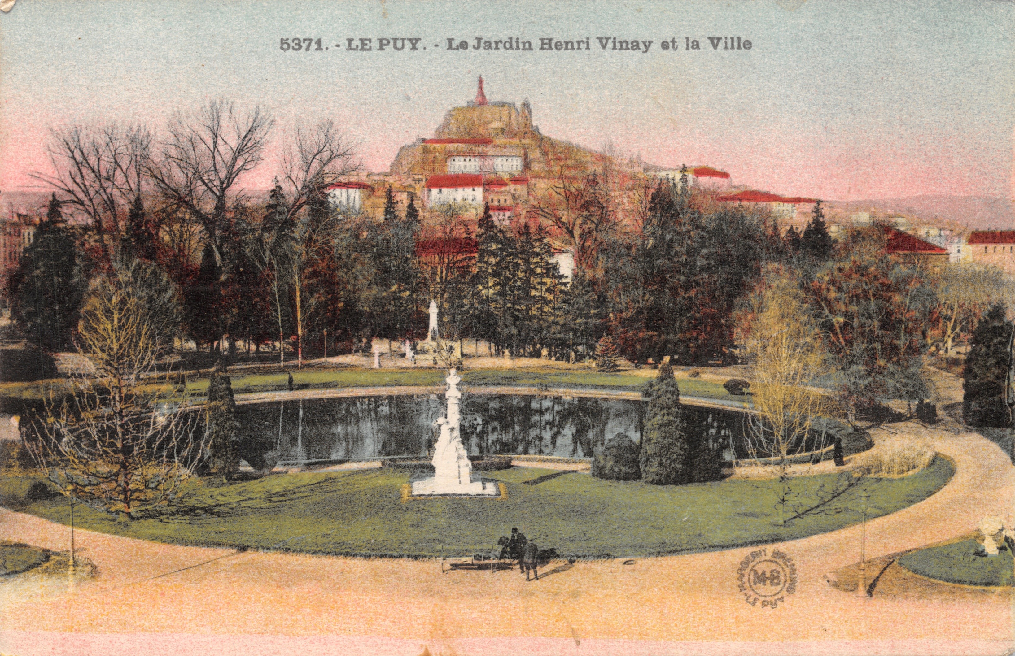 Le Puy - Het Jardin Henri Vinay en de stad — uitgever AFGEDRUKT OP DE KAART: 'ÉDITIONS D'ART RAZERGÉ-BRATON Le Puy'