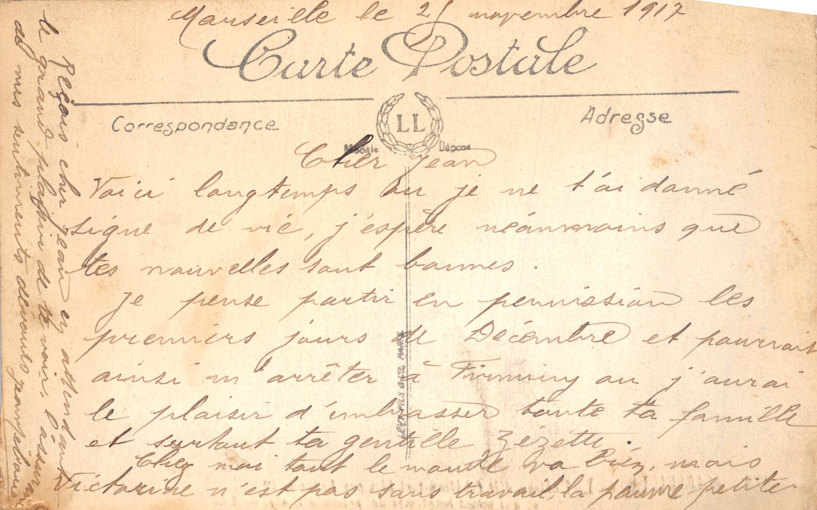 Marseille — Het Kasteel van If (versterkt kasteel gebouwd door François I en dat lange tijd als staatgevangenis diende) — LL, n°73 — Achterkant