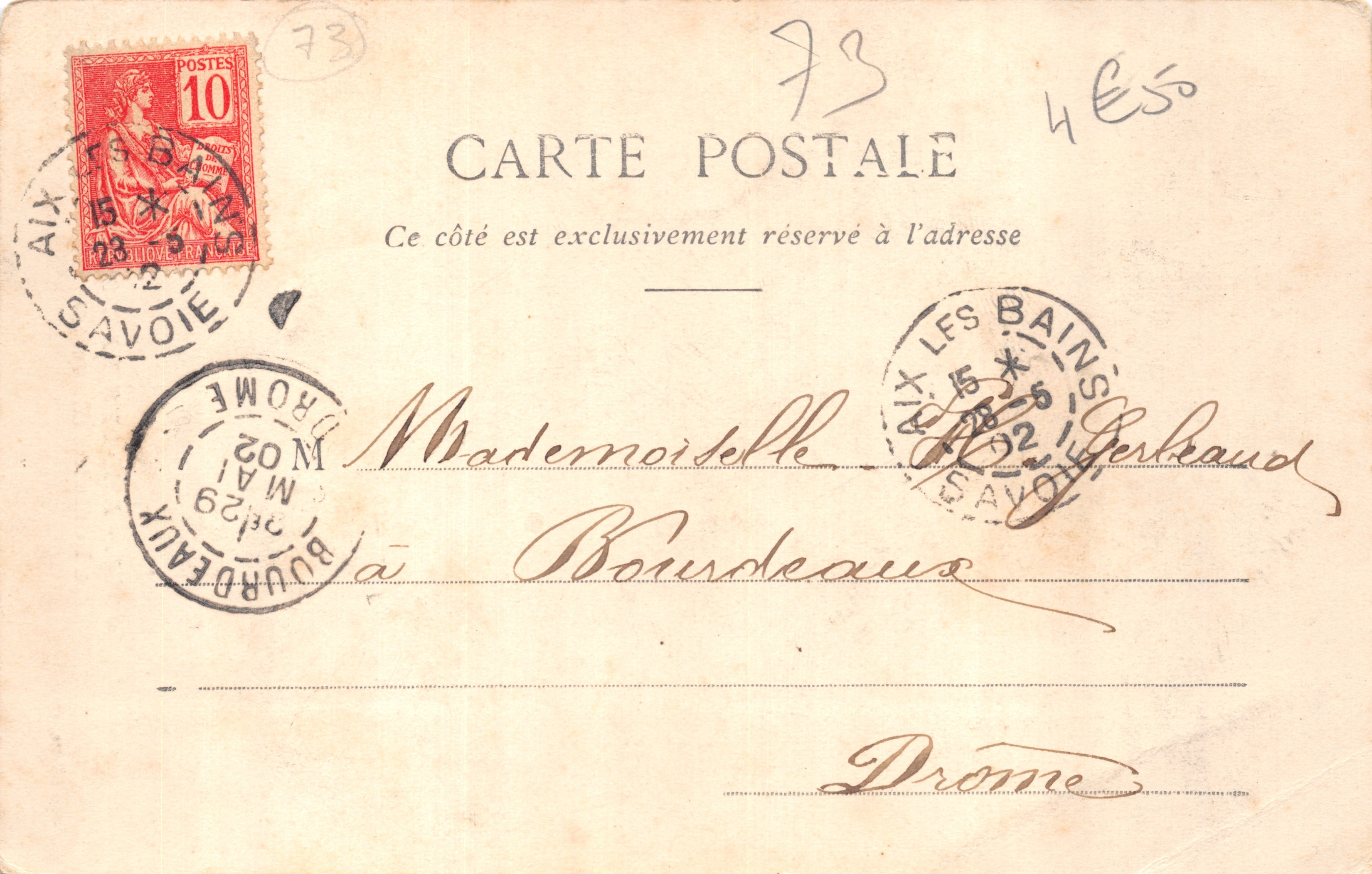 Aix-les-Bains — La Fontaine (Buvette) — Edición Giletta, foto de Nice, n° 8204 — Reverso