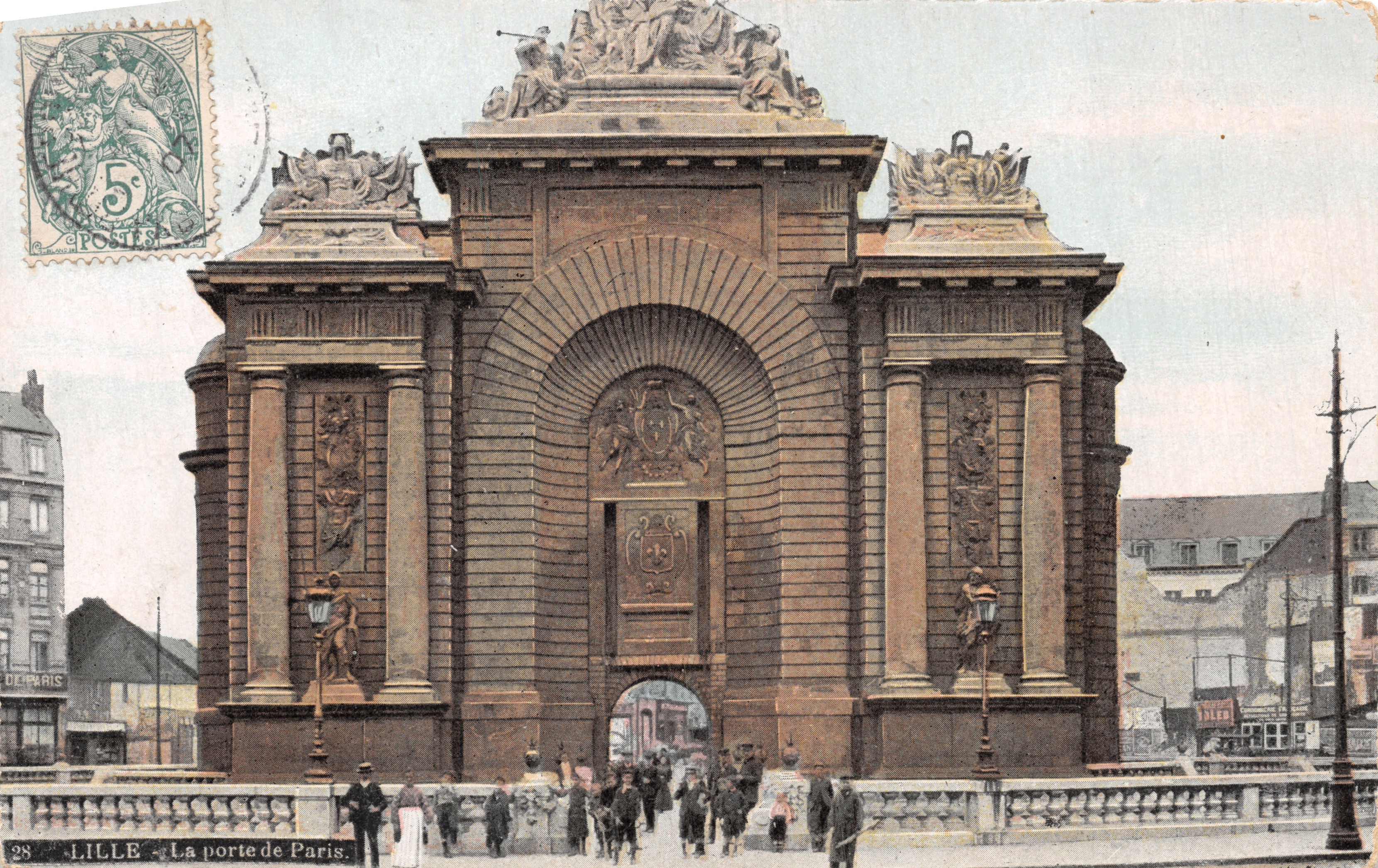 Lille — De poort van Parijs — uitgever L.V. & Cie, n°28