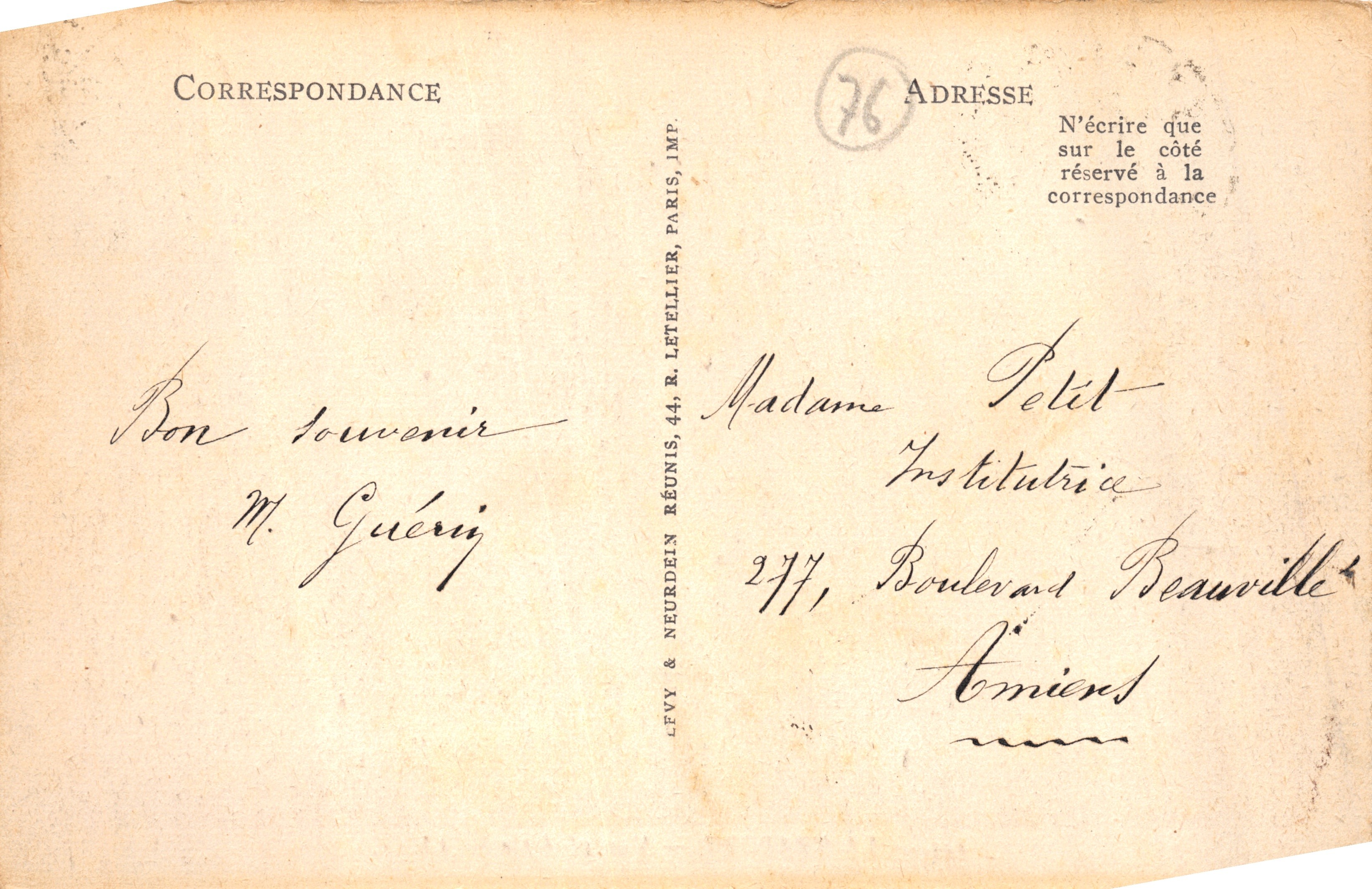 Le Tréport — Algemene uitzicht — LL — n°125 — uitgever LL — Achterkant