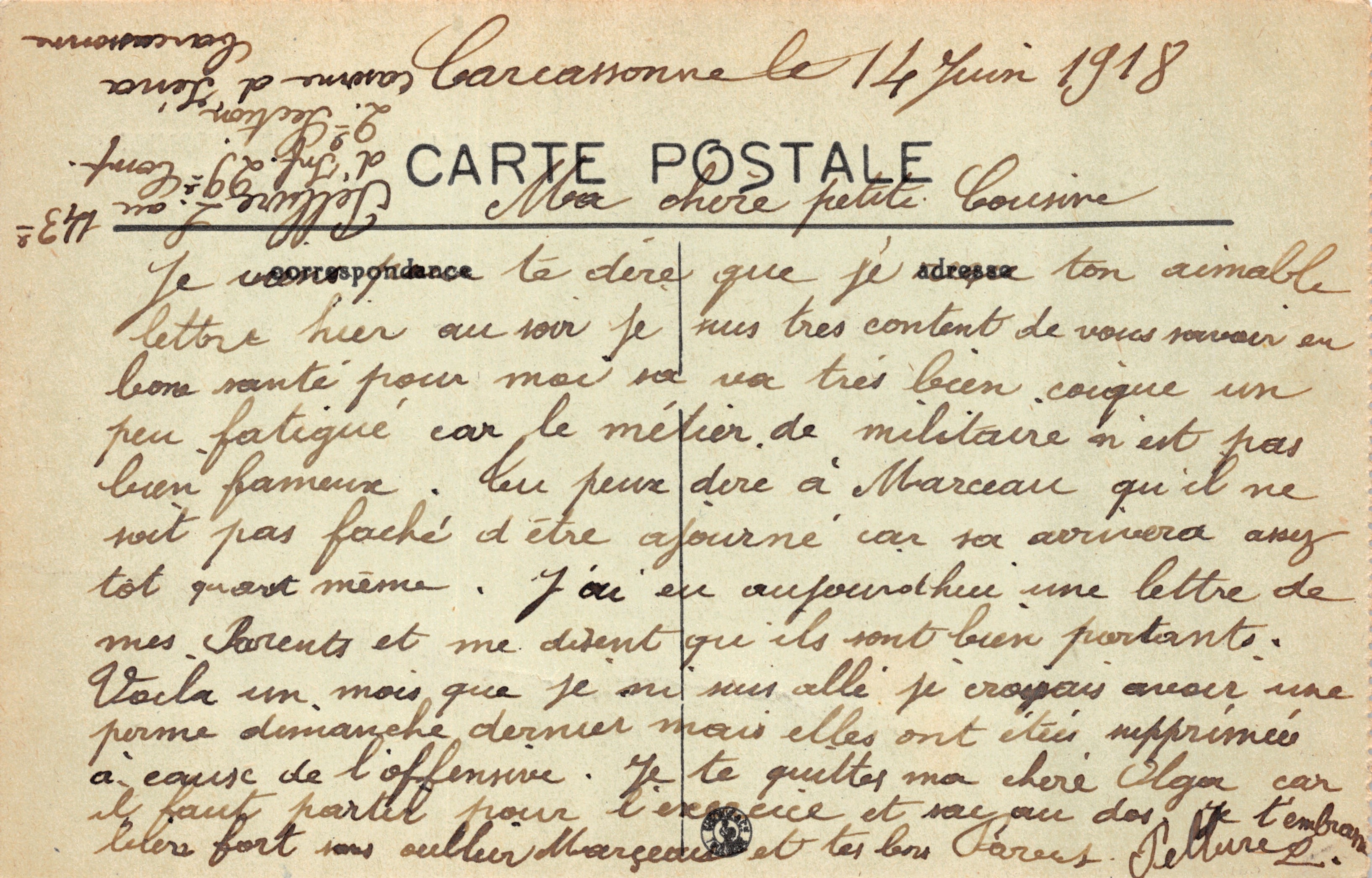Carcassonne — Salita alla Porta d'Aude — Editore E. Lefebvre & Cie — Verso