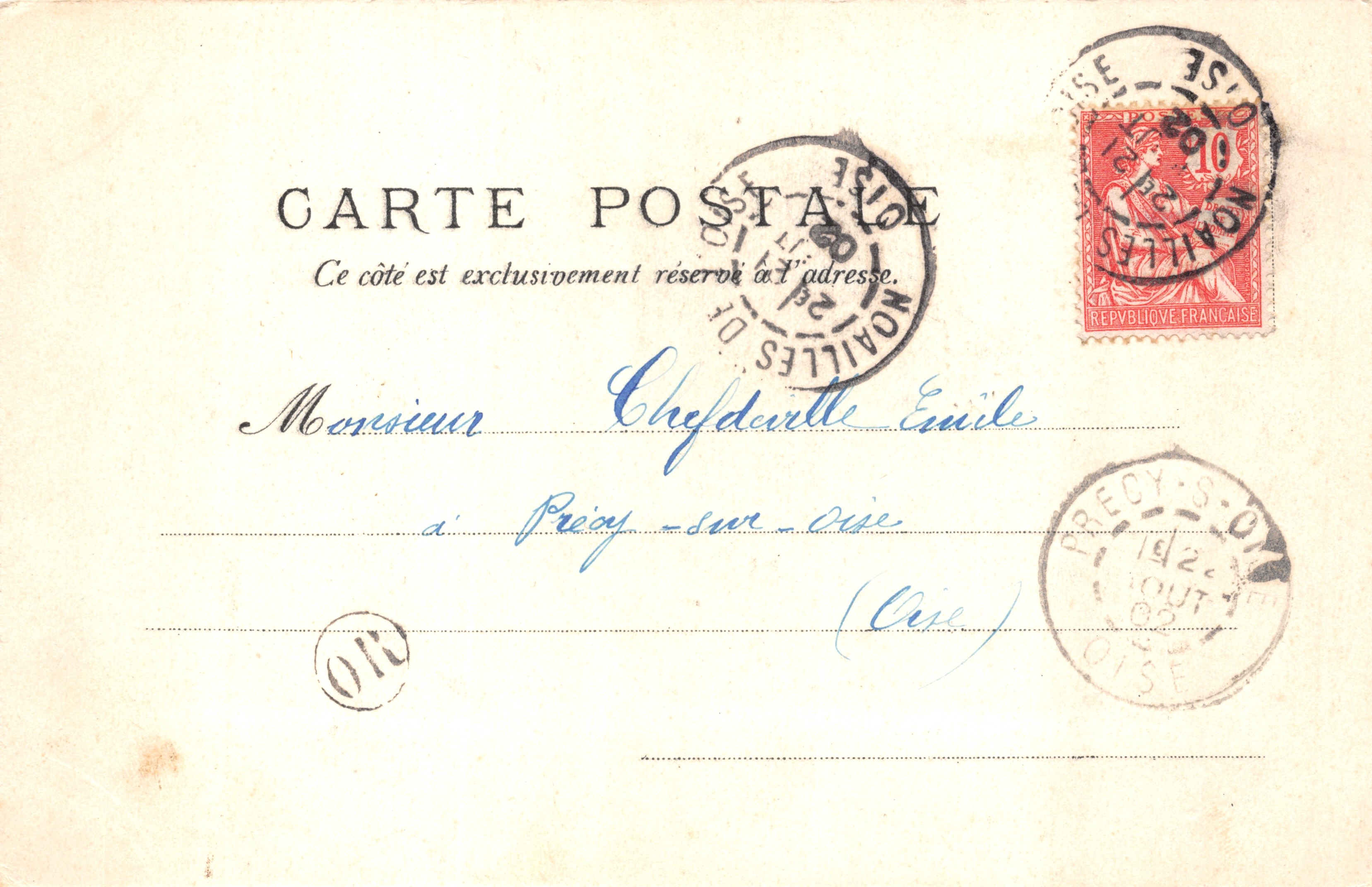 Salon Małp — Zamek Chantilly — V.P. Nr 1244 — Rewers