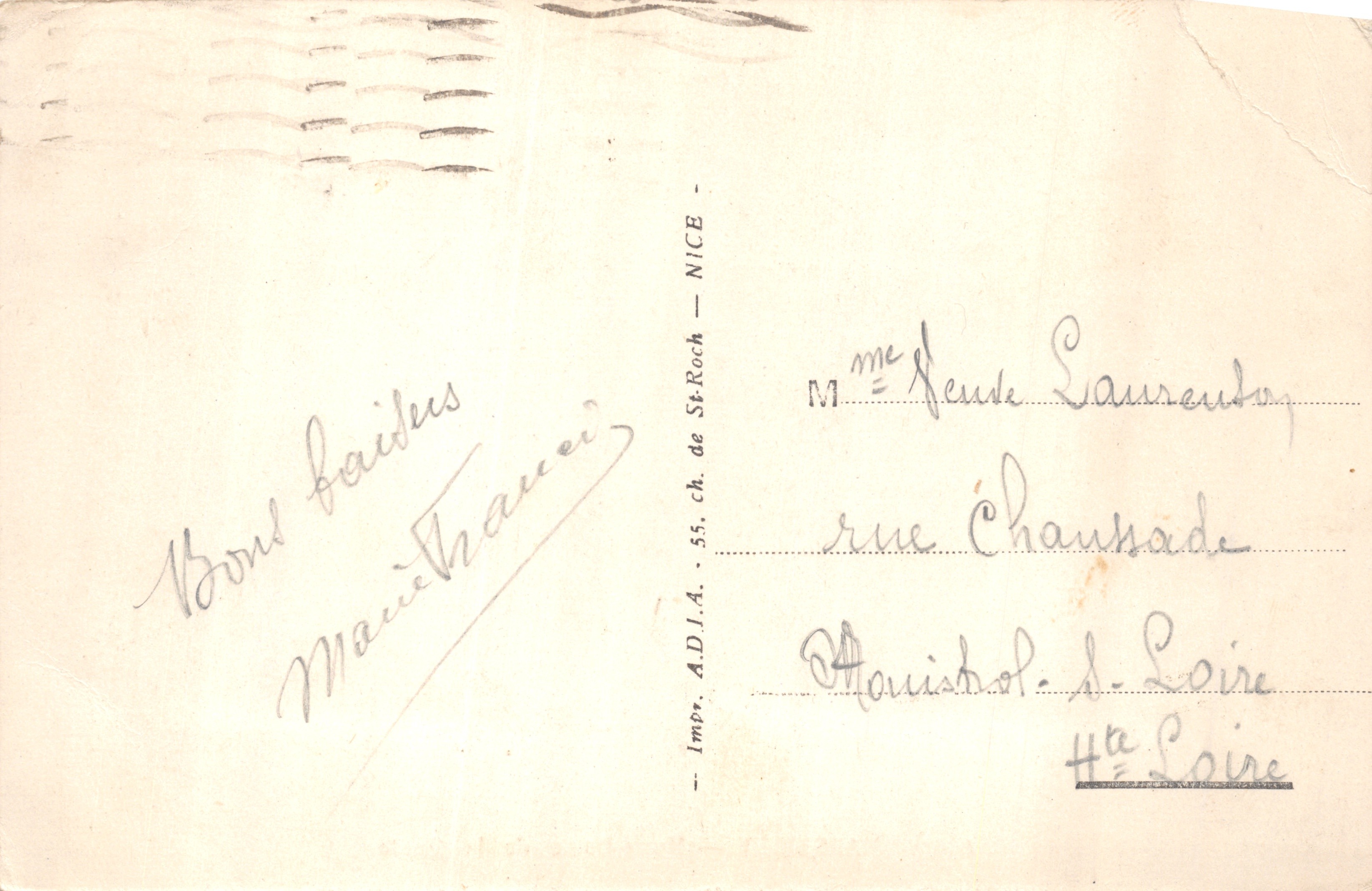 Marseille — Notre-Dame de la Garde — editor A.D.I.A. - 55, ch. de St-Roch - NICE — Reverso