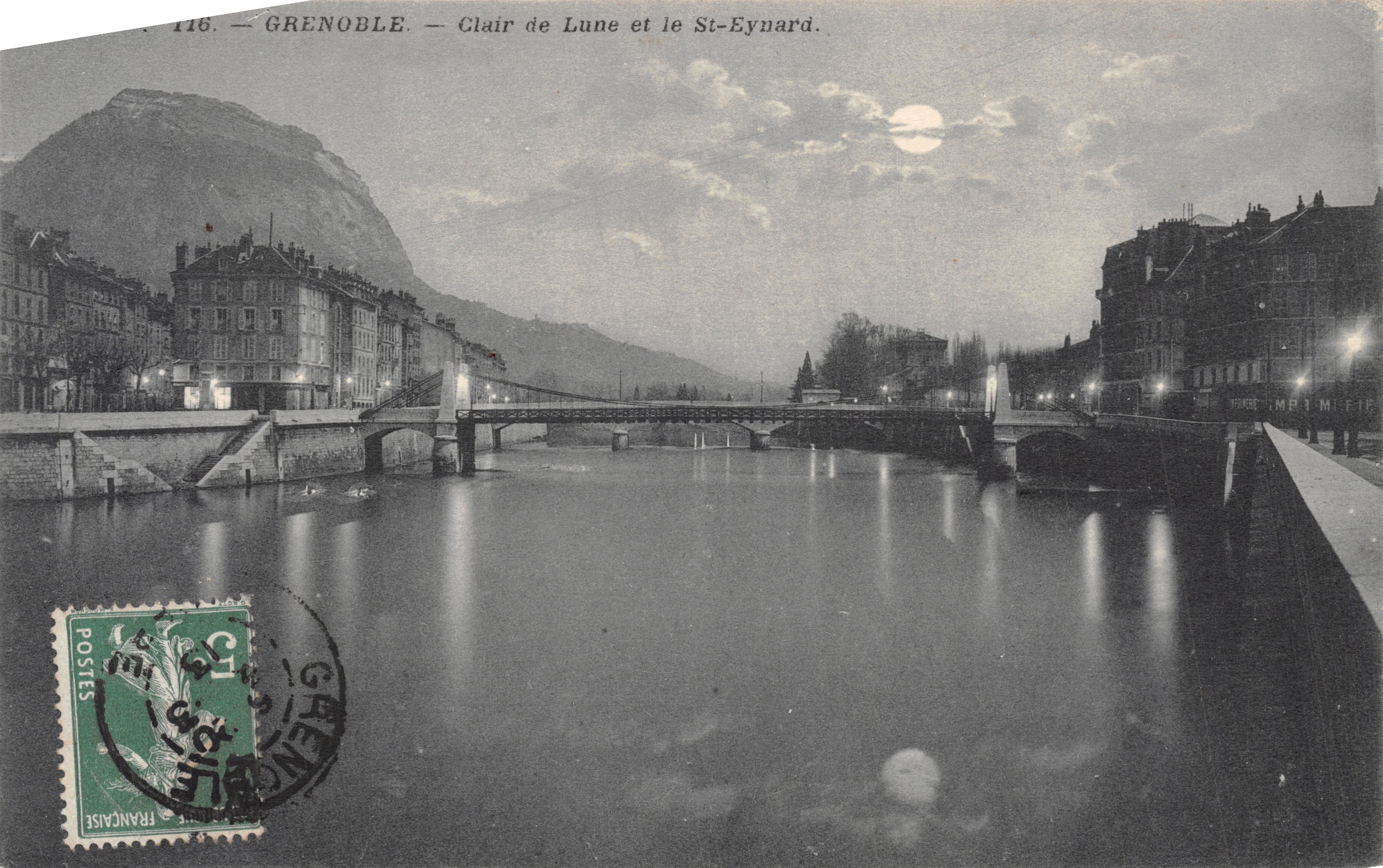 Grenoble — Luce della luna e il ponte St-Eynard — P. Gaude, editore fotografico, Grenoble