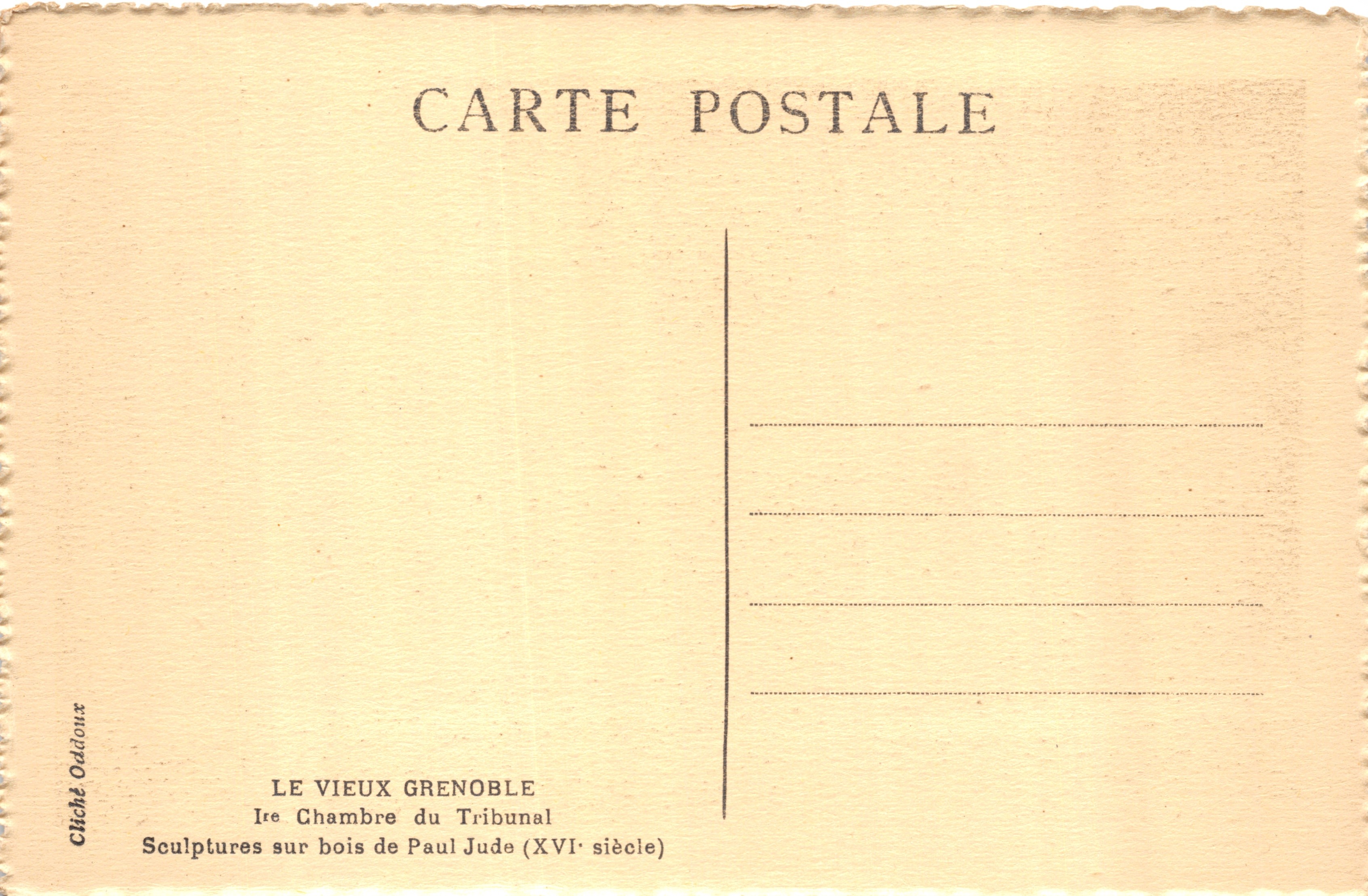 Het oude Grenoble — 1e Kamer van het Hof — Cliché Oddiouz — Achterkant