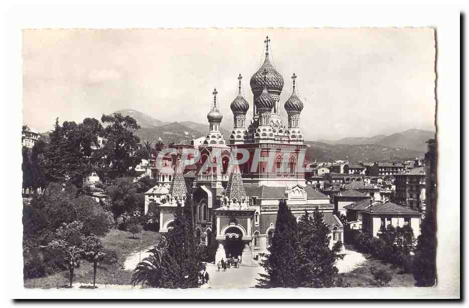 Nice CPA l'eglise russe (russian church Russia Russie)
