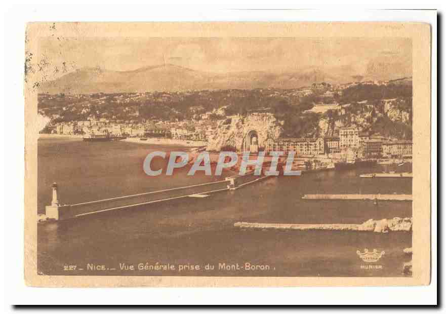 Nice CPA Vue generale prise du Mont Boron