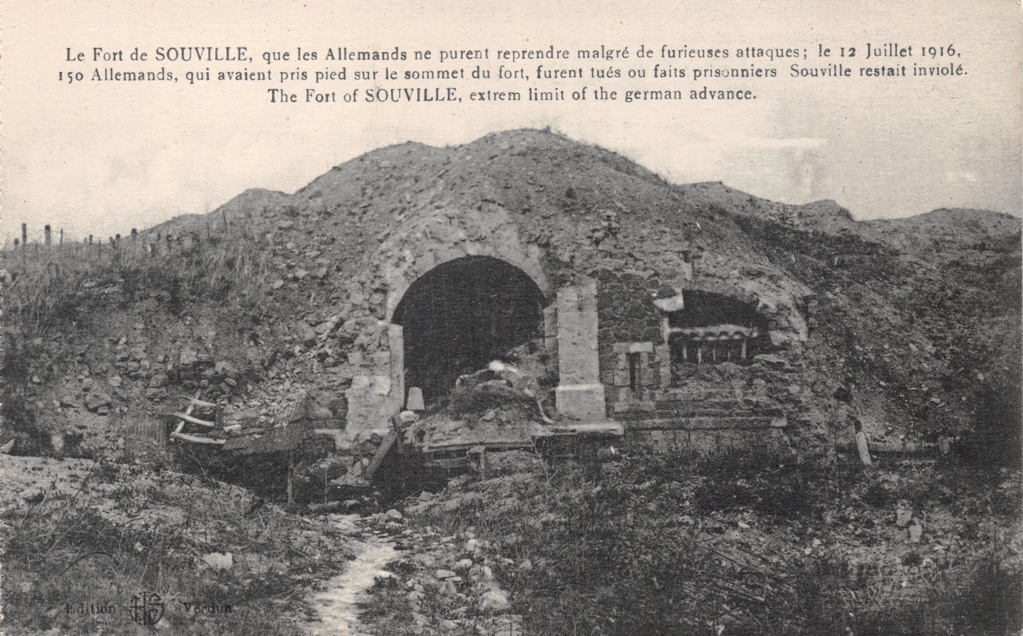 Fort de Souville — rovine del forte dopo la battaglia di Verdun — Edizione H. Verdun