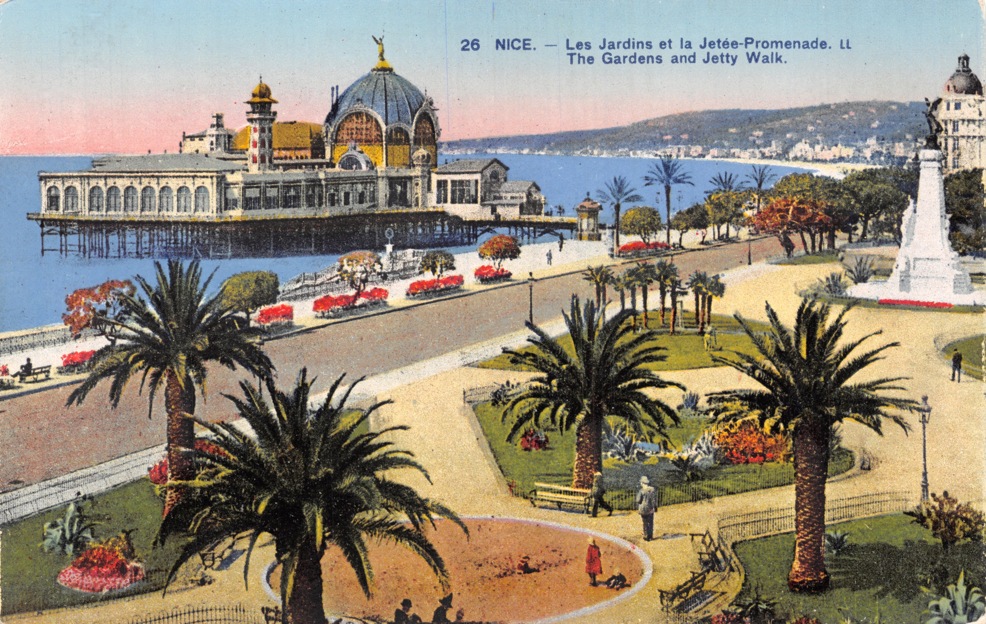 Niza — Los Jardines y la Muelle-Promenade — Editor: Lévy & Neudéin, París, n.º 26