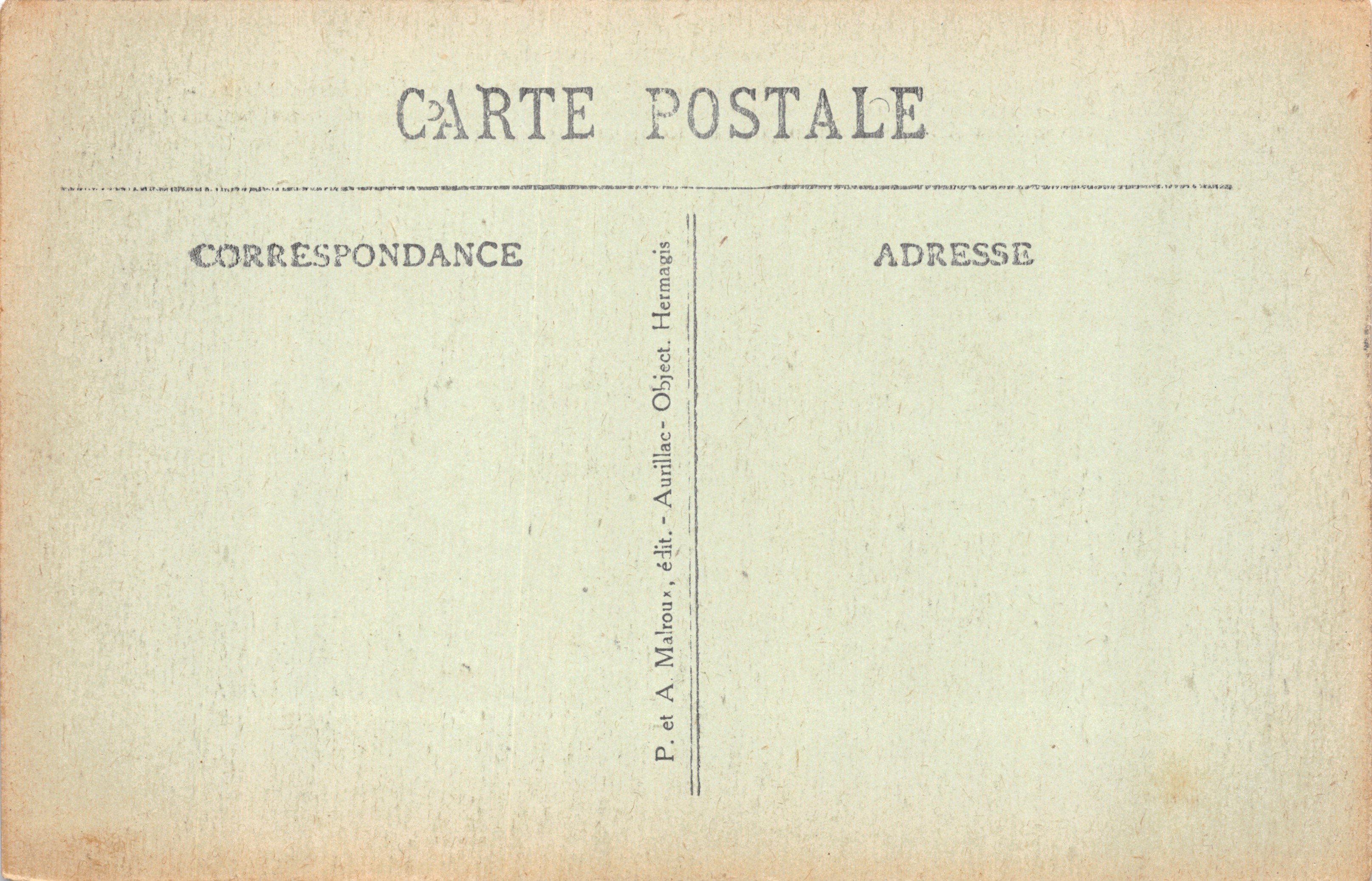 Aurillac — Widok ogólny — wydawca P. i A. Malroux — Rewers