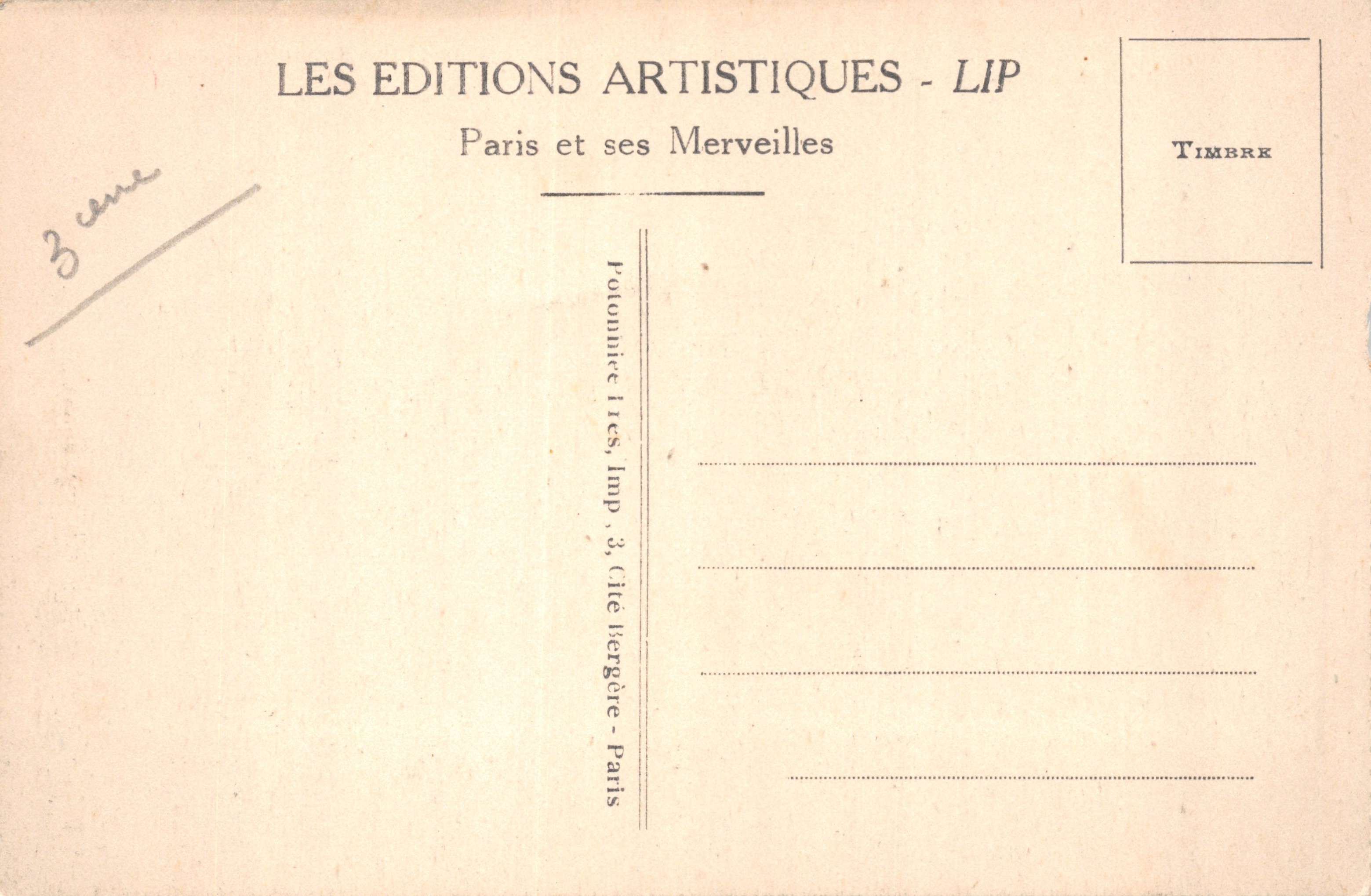 Plaats van de Republiek — beeld van de Republiek — uitgever LIP, nr. 243 — Achterkant