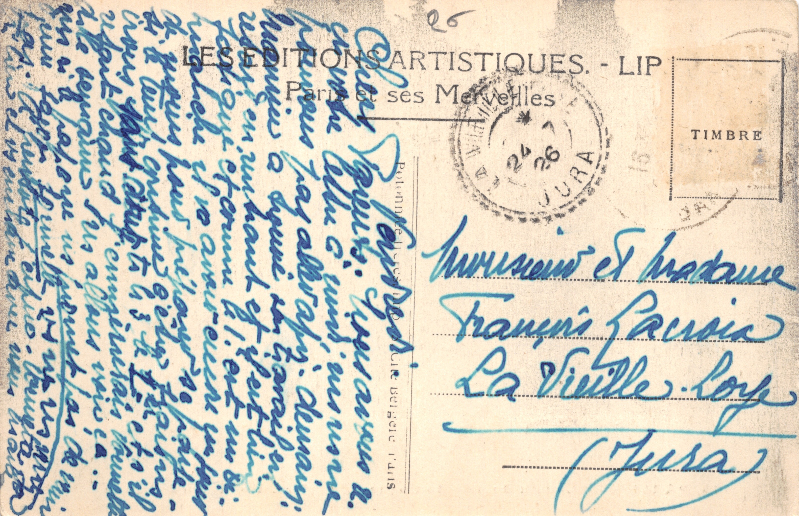 Parijs - Het meer van het Bos van Boulogne — uitgever LIP, n° 334 — Achterkant