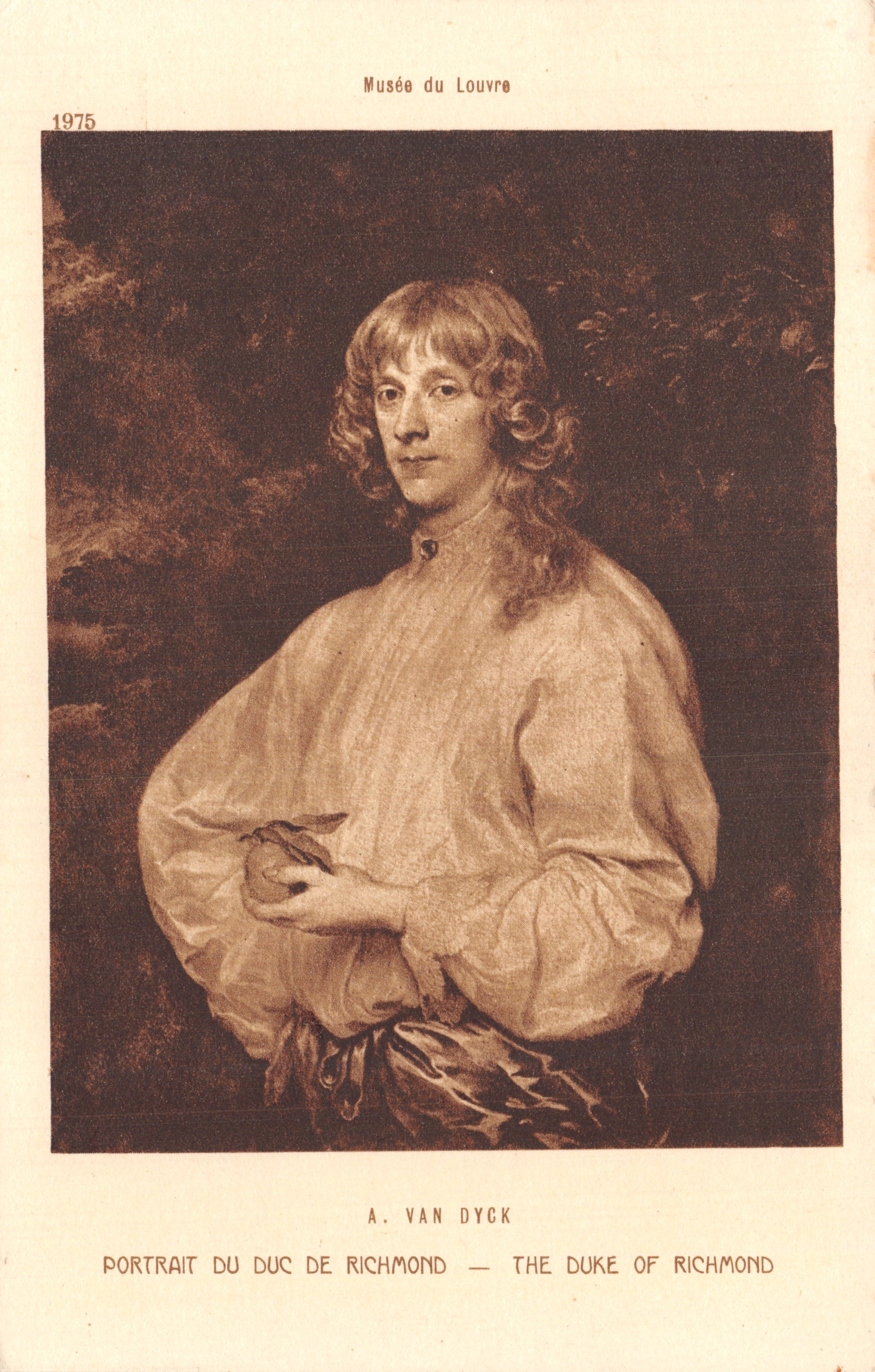 Portret van de Hertog van Richmond — werk van A. Van Dyck — Musée du Louvre — editie 1975