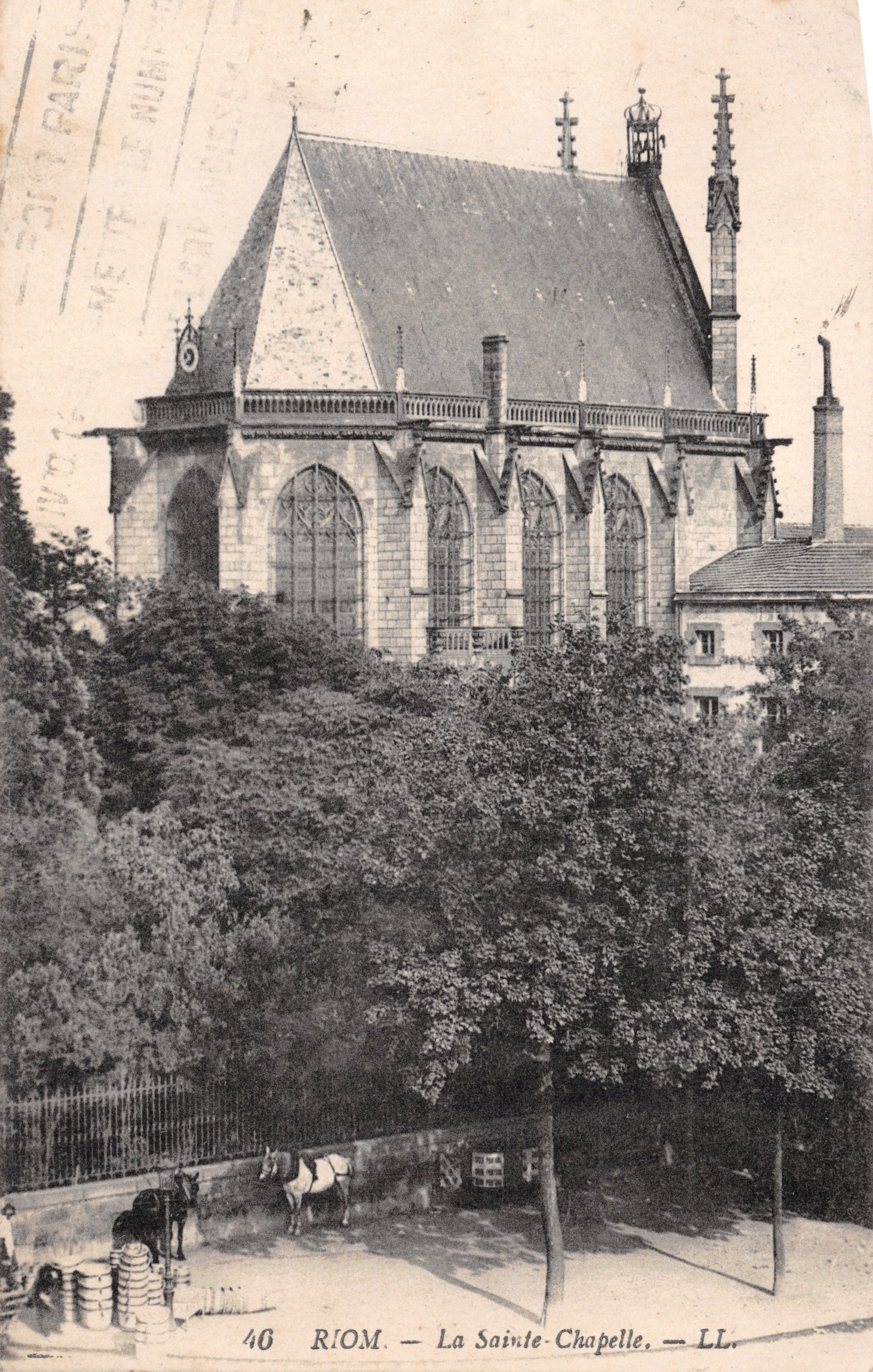 Riom — La Sainte-Chapelle — LL. — Impression sur la carte