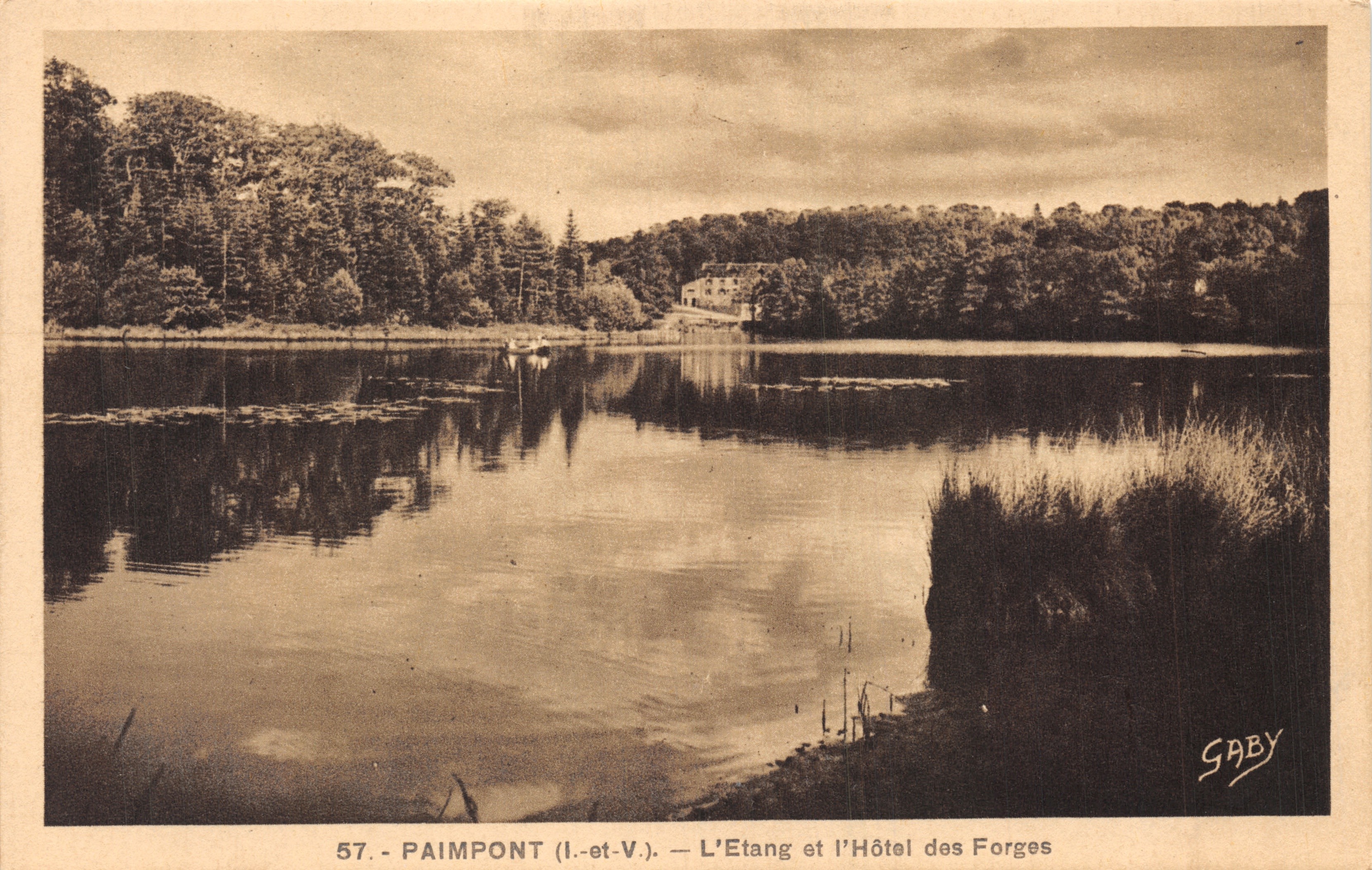 Paimpont (Ille-et-Vilaine) — Il laghetto e l'Hotel delle Fornaci — editore Gaby