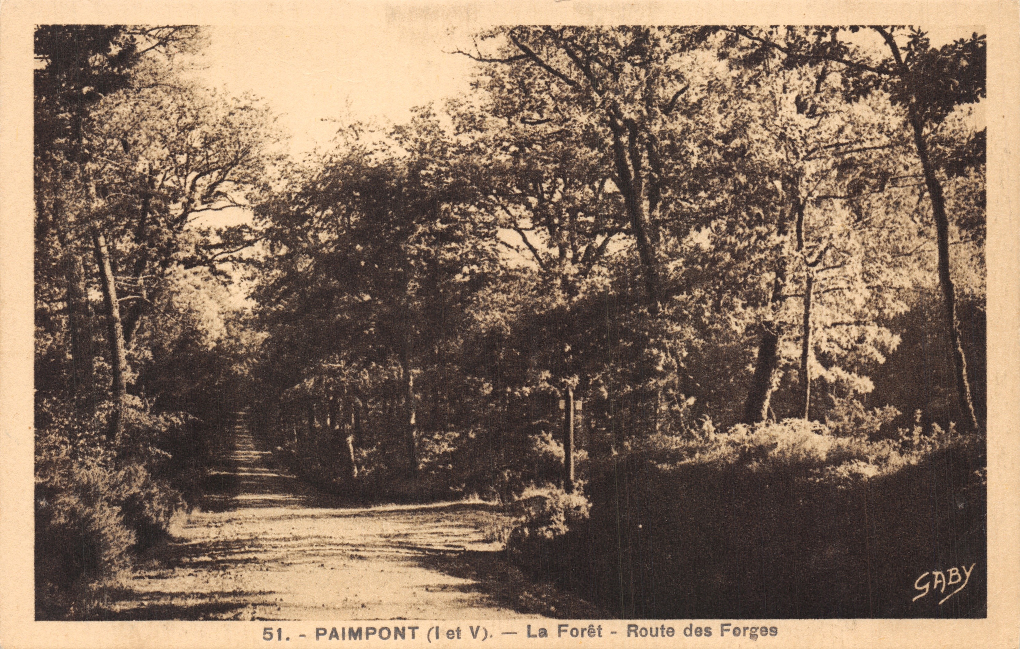Paimpont (I en V) — De bos — Route des Forges — uitgever Gaby