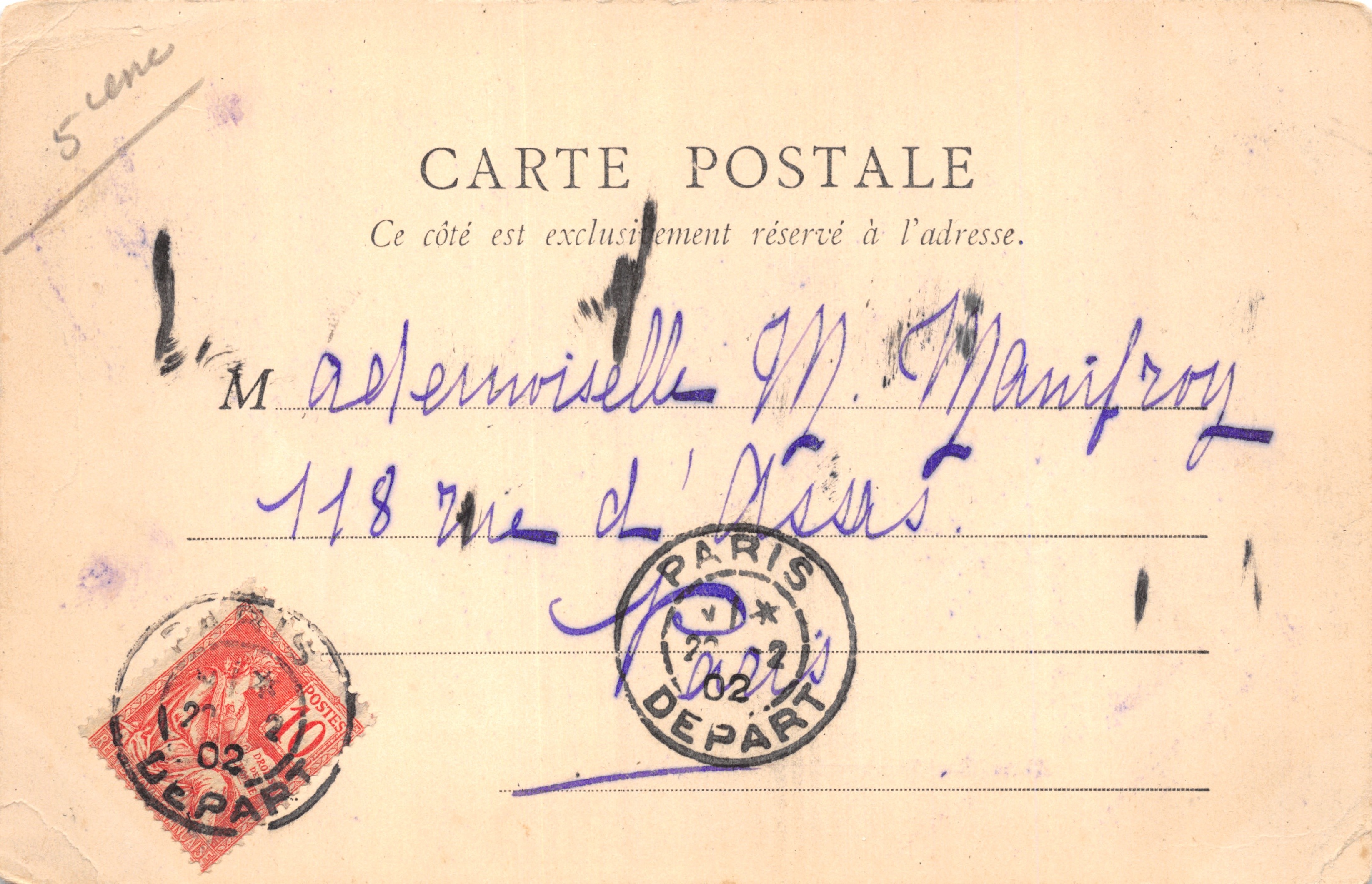 Rue Soufflot - Der Panthéon — Ansicht der Place mit Verlag B.F. Paris n°80 — Rückseite