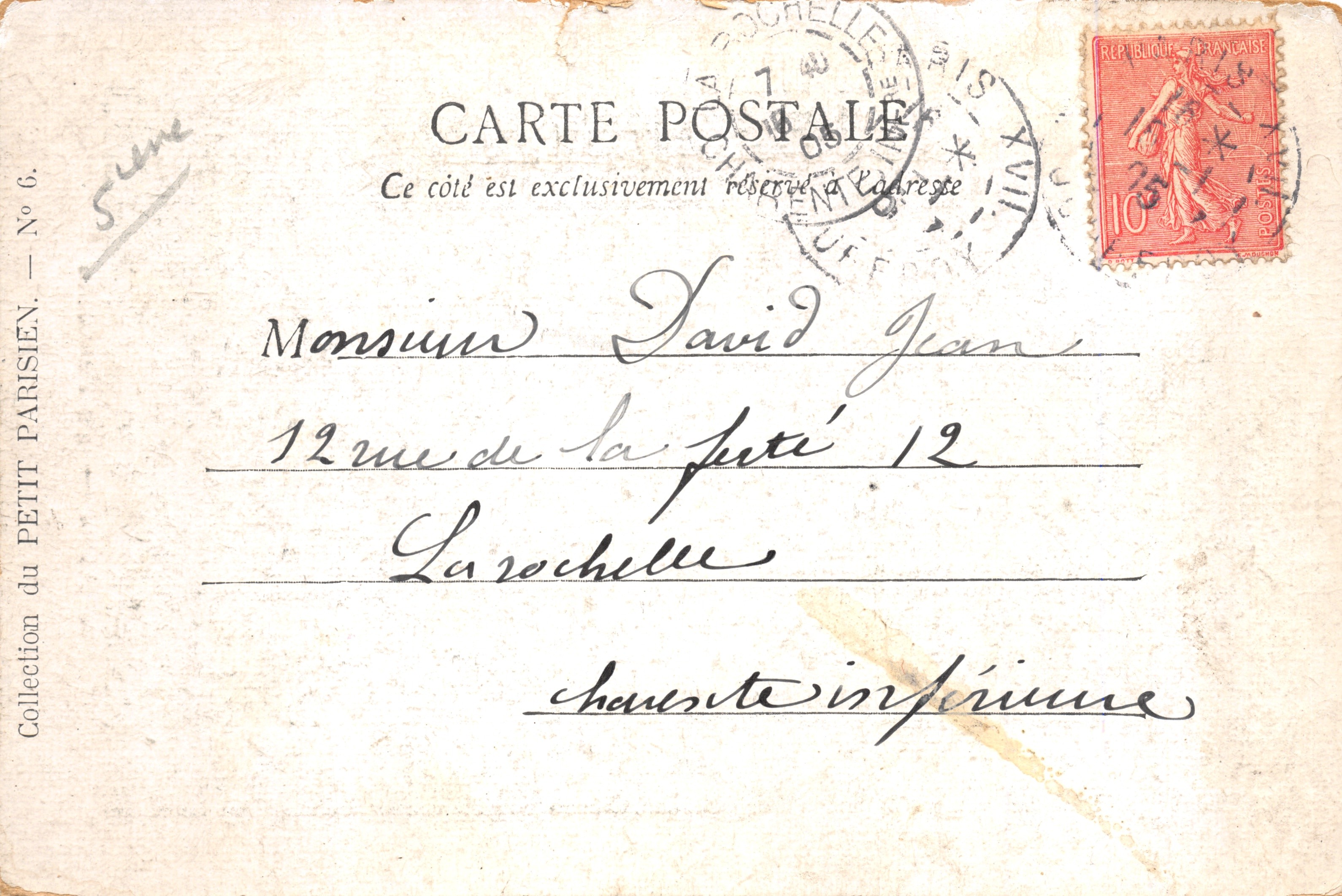 Parigi — Vista del Pantheon — Editore Valanting, n. 6 — Verso