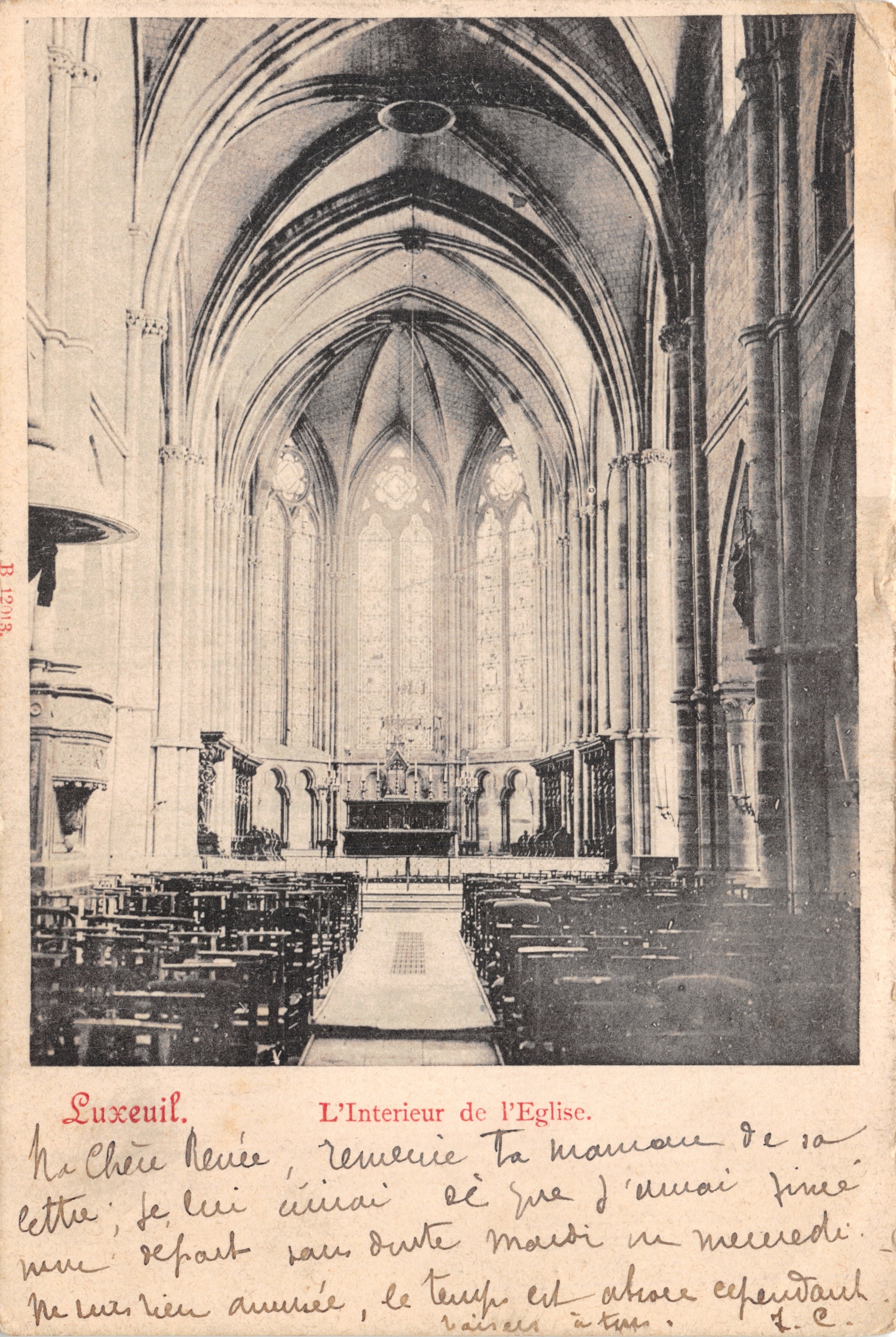 Luxeuil — Intérieur de l'Église — Éditeur : B. 12018