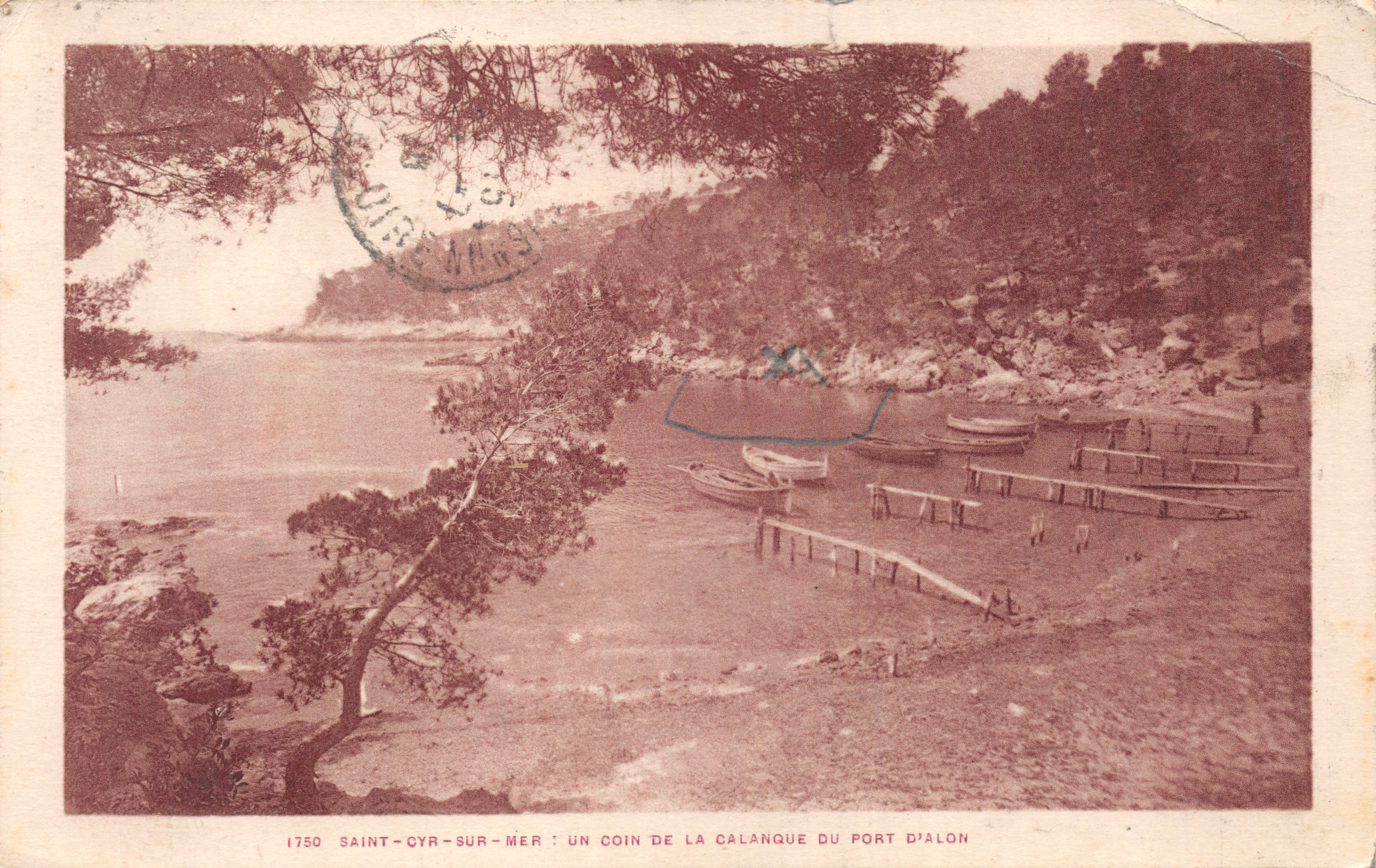 Saint-Cyr-sur-Mer — ein Stück der Calanque von Port d'Alon — Verlag Imp. Toulon-Bar
