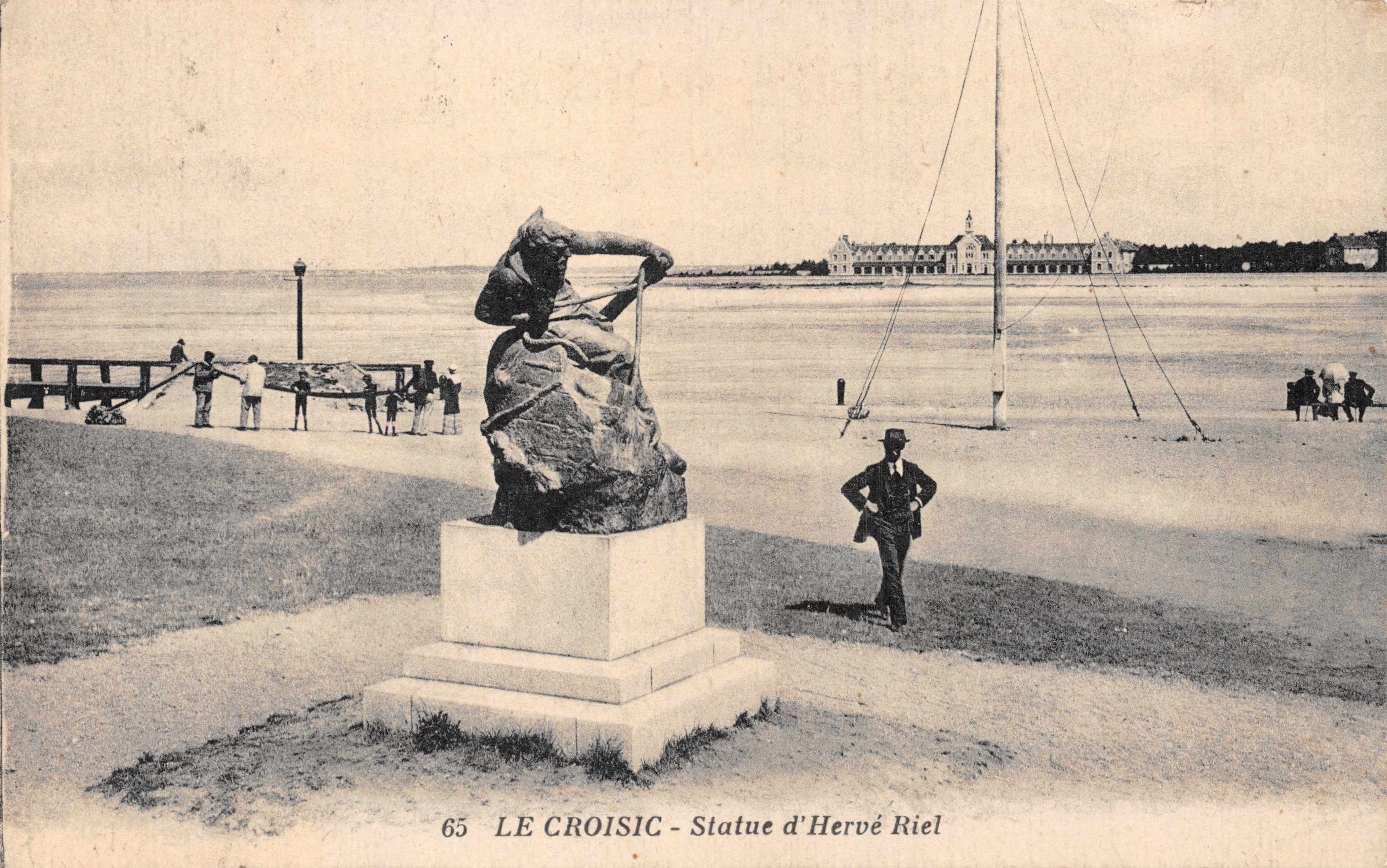 Le Croisic - Statua di Hervé Riel — editore stampatore non visibile, numero di serie 65