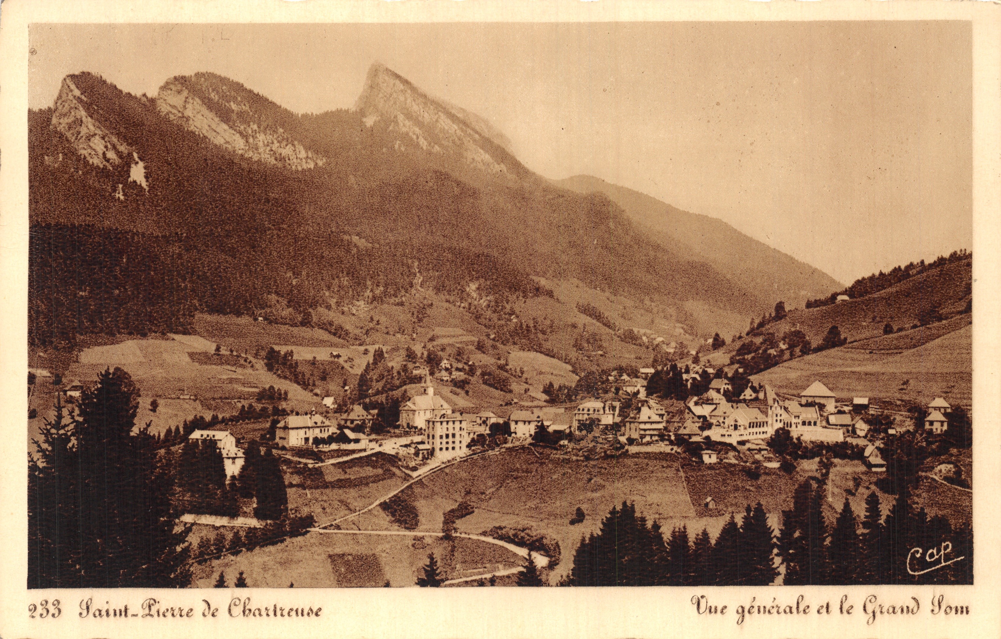 Saint-Pierre de Chartreuse — Algemene uitzicht en het Grand Som — uitgever C. Cap, nr. 233