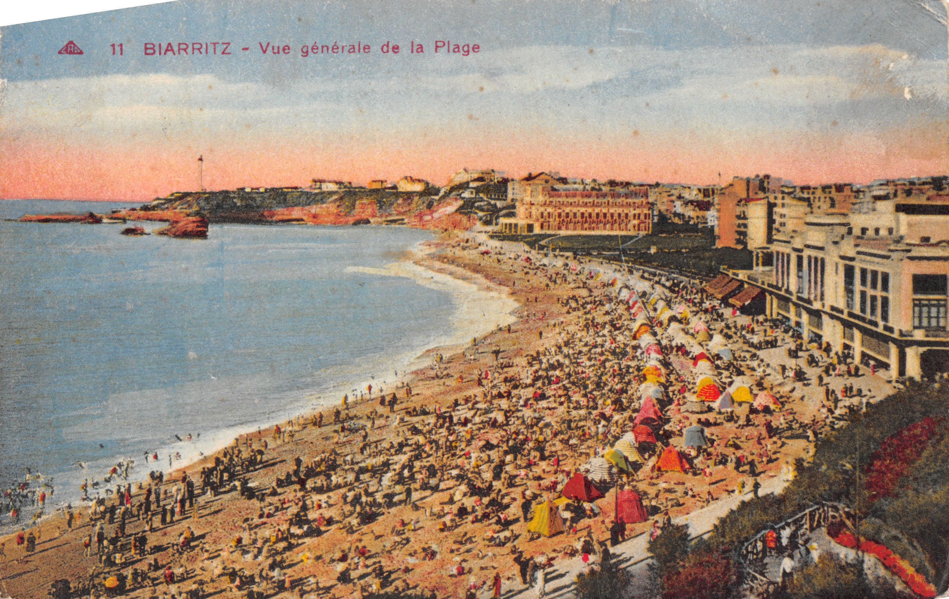 Biarritz — Vista generale della spiaggia — Cie Alsacienne des Arts Photomécaniques