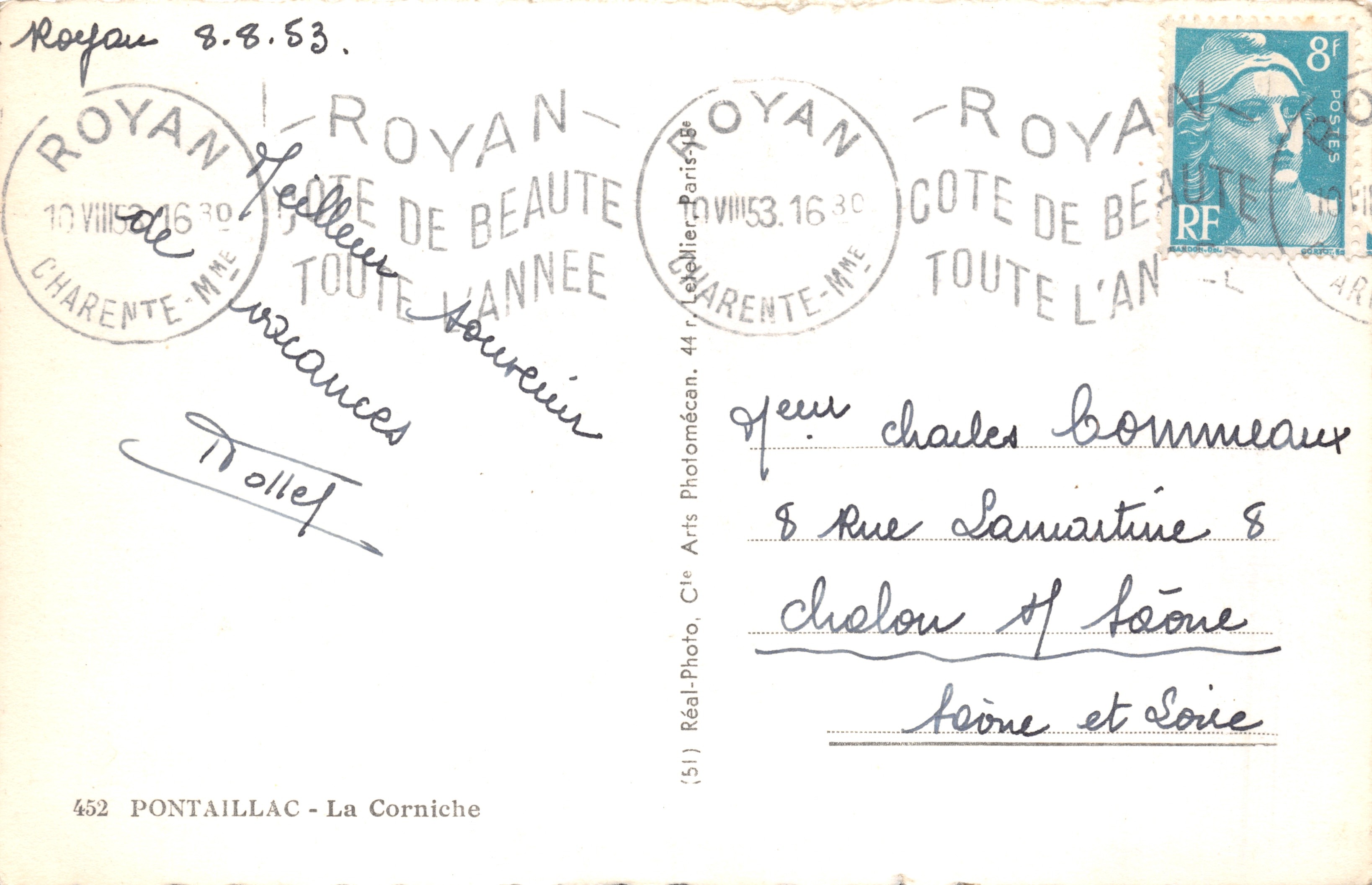 Uitzicht op Royan — Côte de Beauté — uitgever Cap — Achterkant