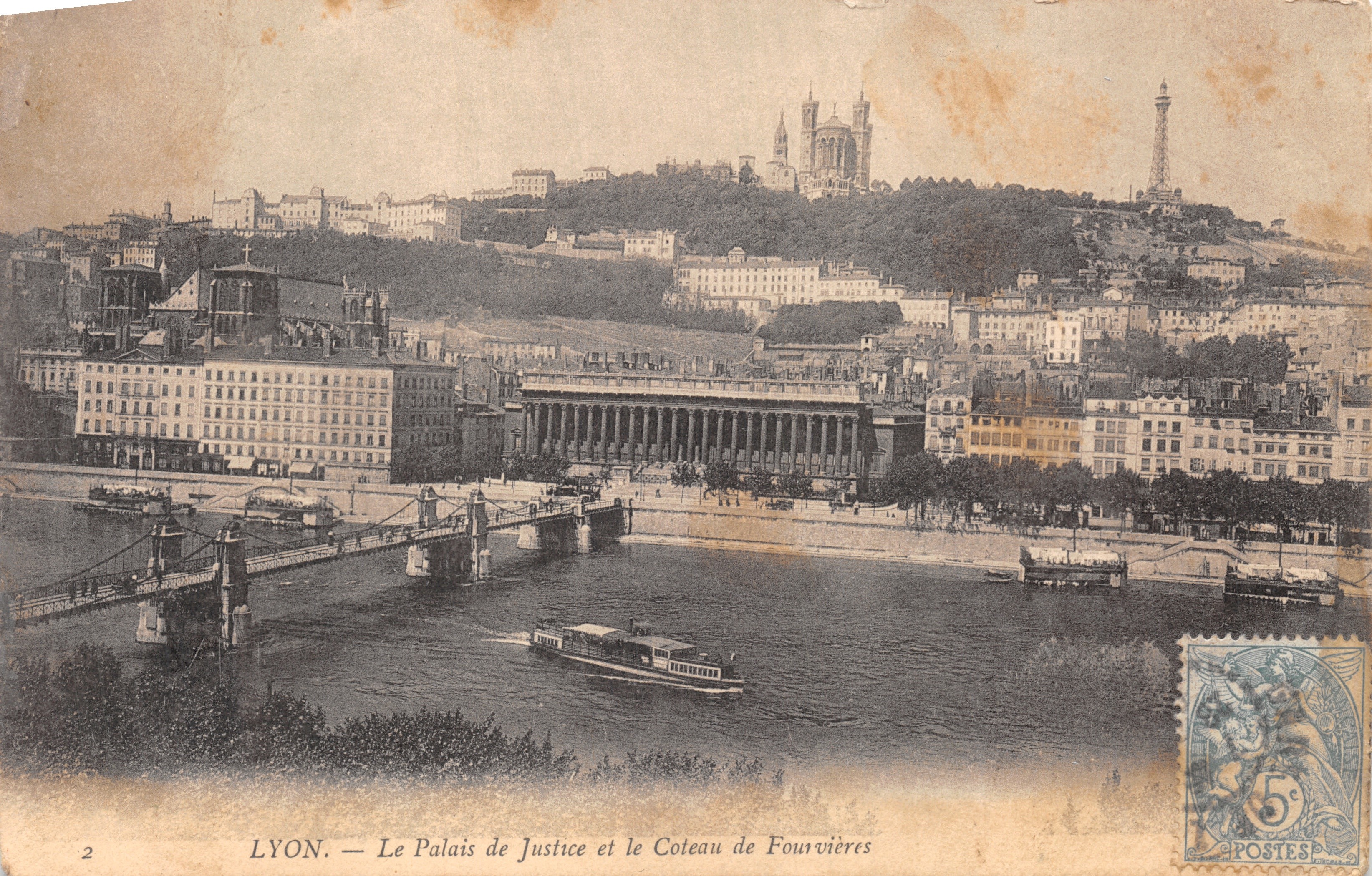 LYON — Le Palais de Justice et le Coteau de Fourvières — Éditeur : POSTES