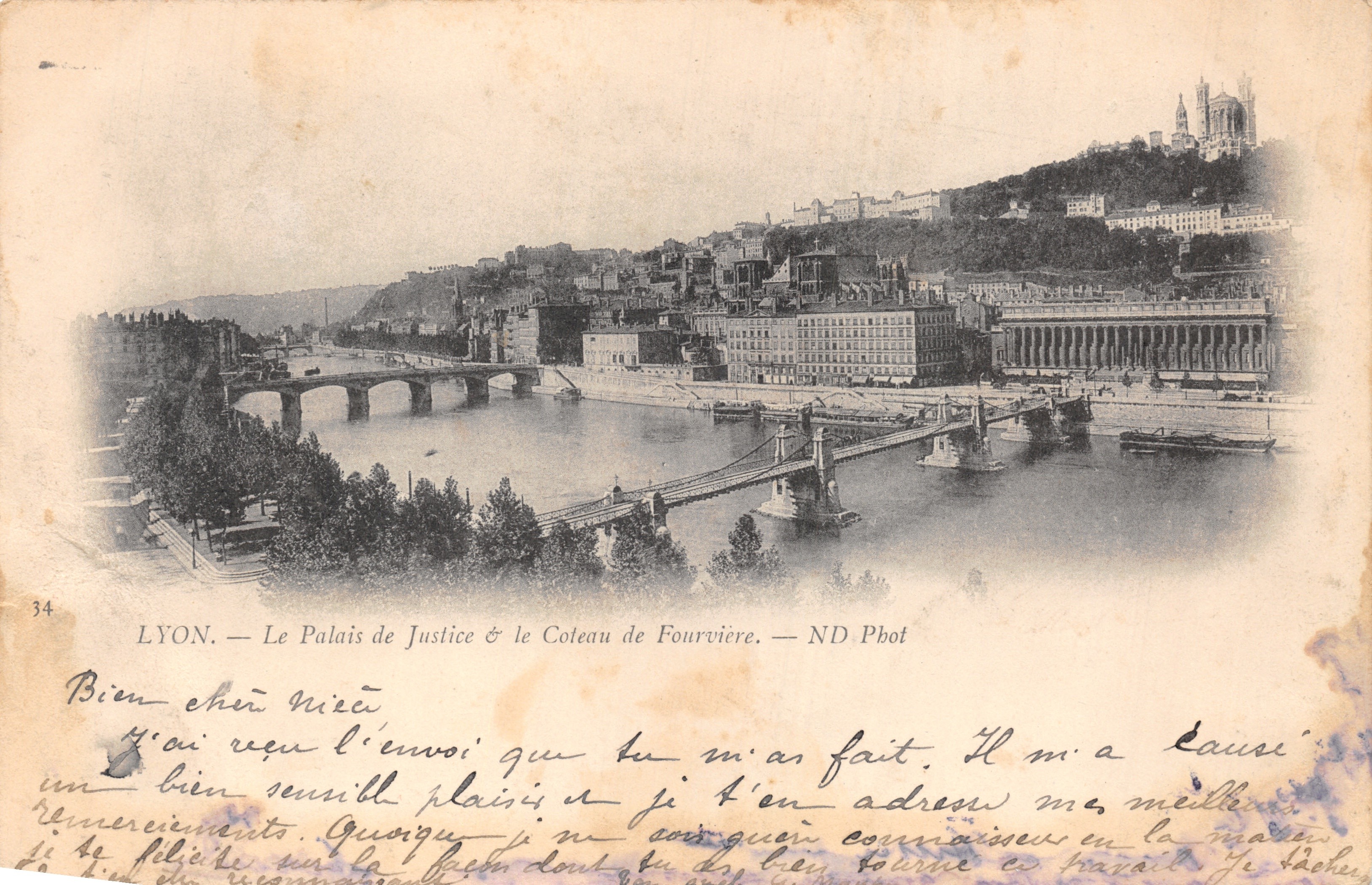 LYON — Het Paleis van Justitie & de Helling van Fourvière — ND Phot, n°34