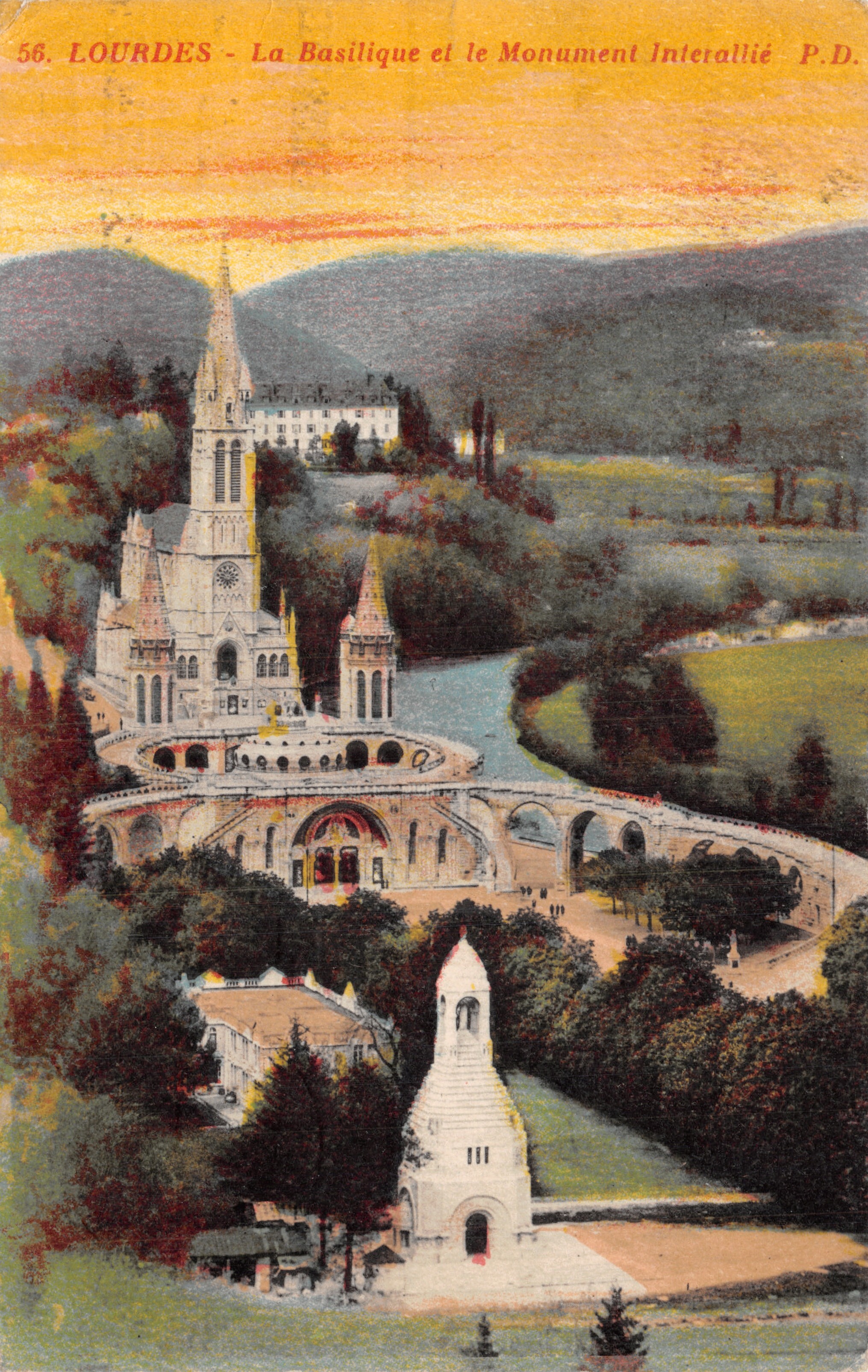 LOURDES - La Basilica e il Monumento Interalleato - P.D