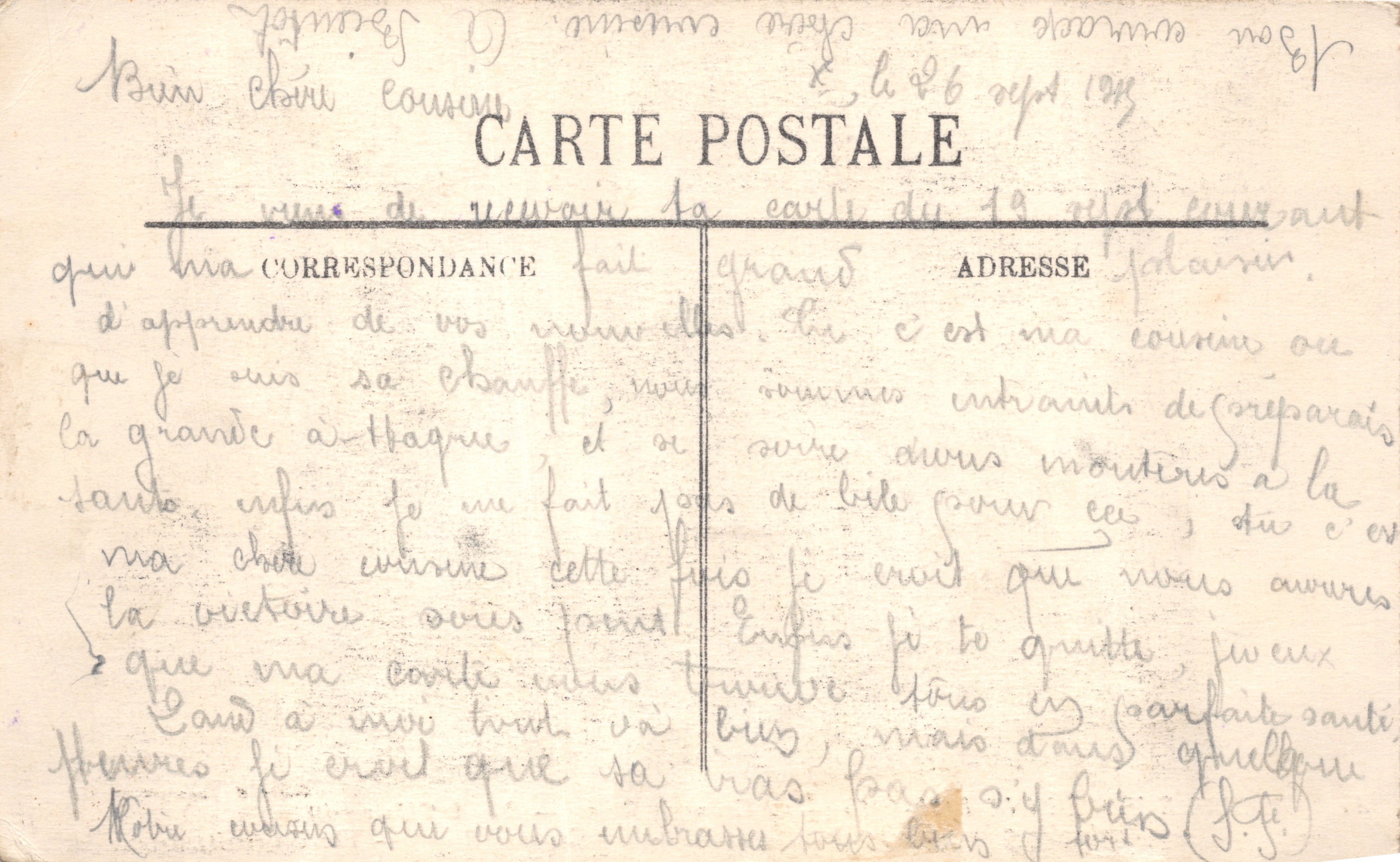 Reims — Rue de l'Université po bombardowaniach — Olliché M. Lavergne, Reims — Rewers