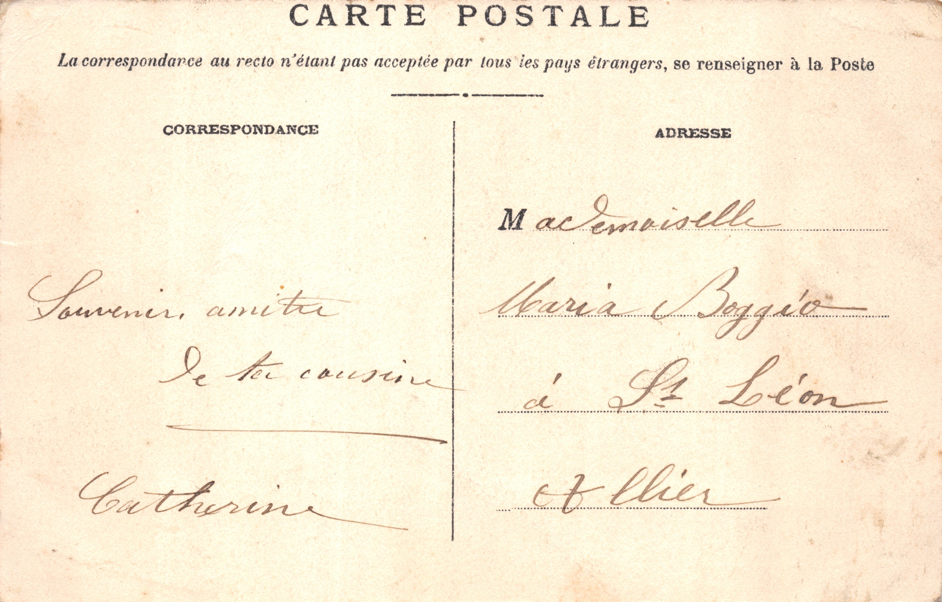 Belfort — Iglesia de San Cristóbal, editor Fritschon Balliol, edición Belfort, n.º 289 — Reverso