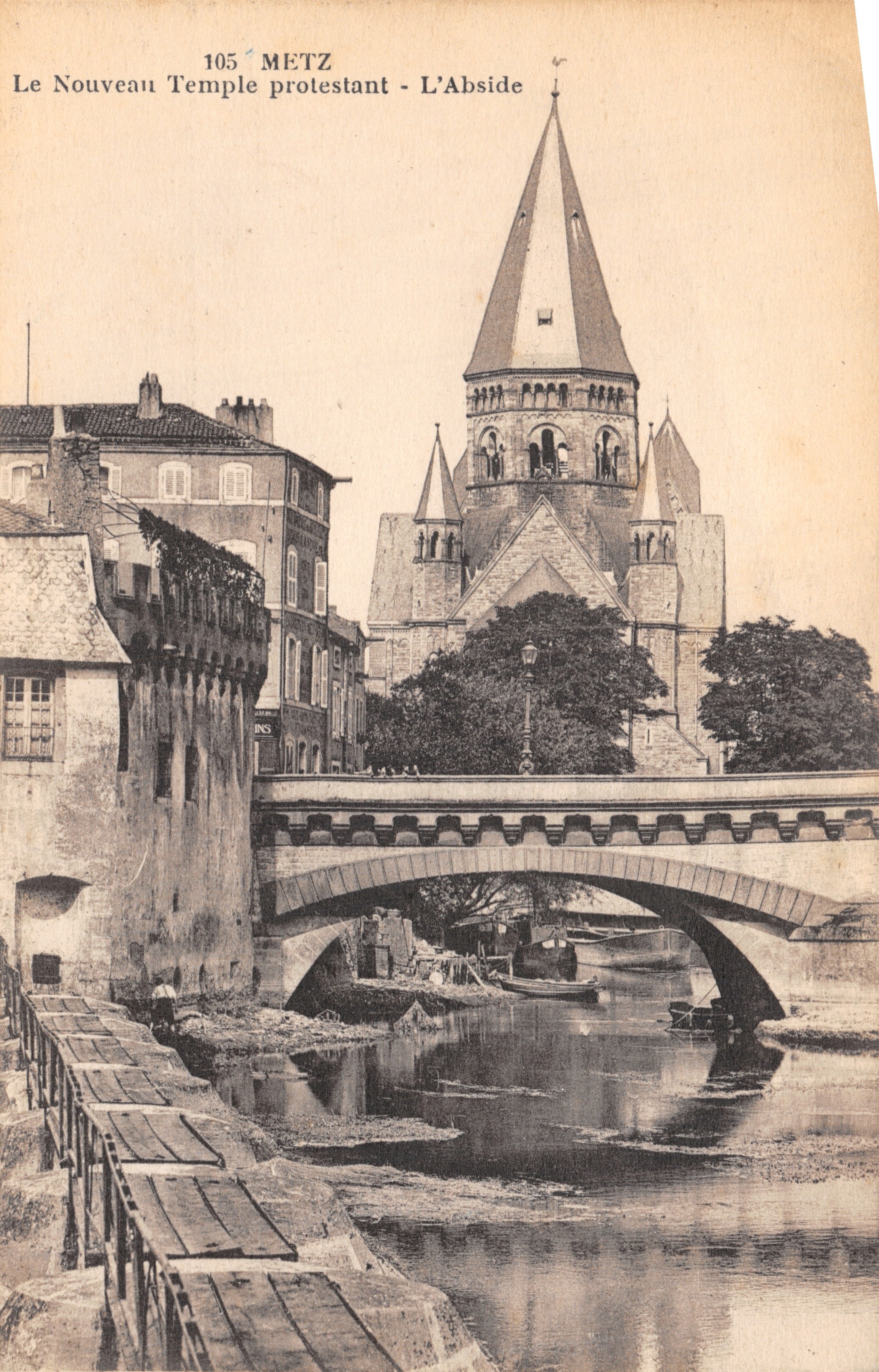 Metz — El Nuevo Templo Protestante — La Abside — Editor IMPRESO EN LA TARJETA n°105