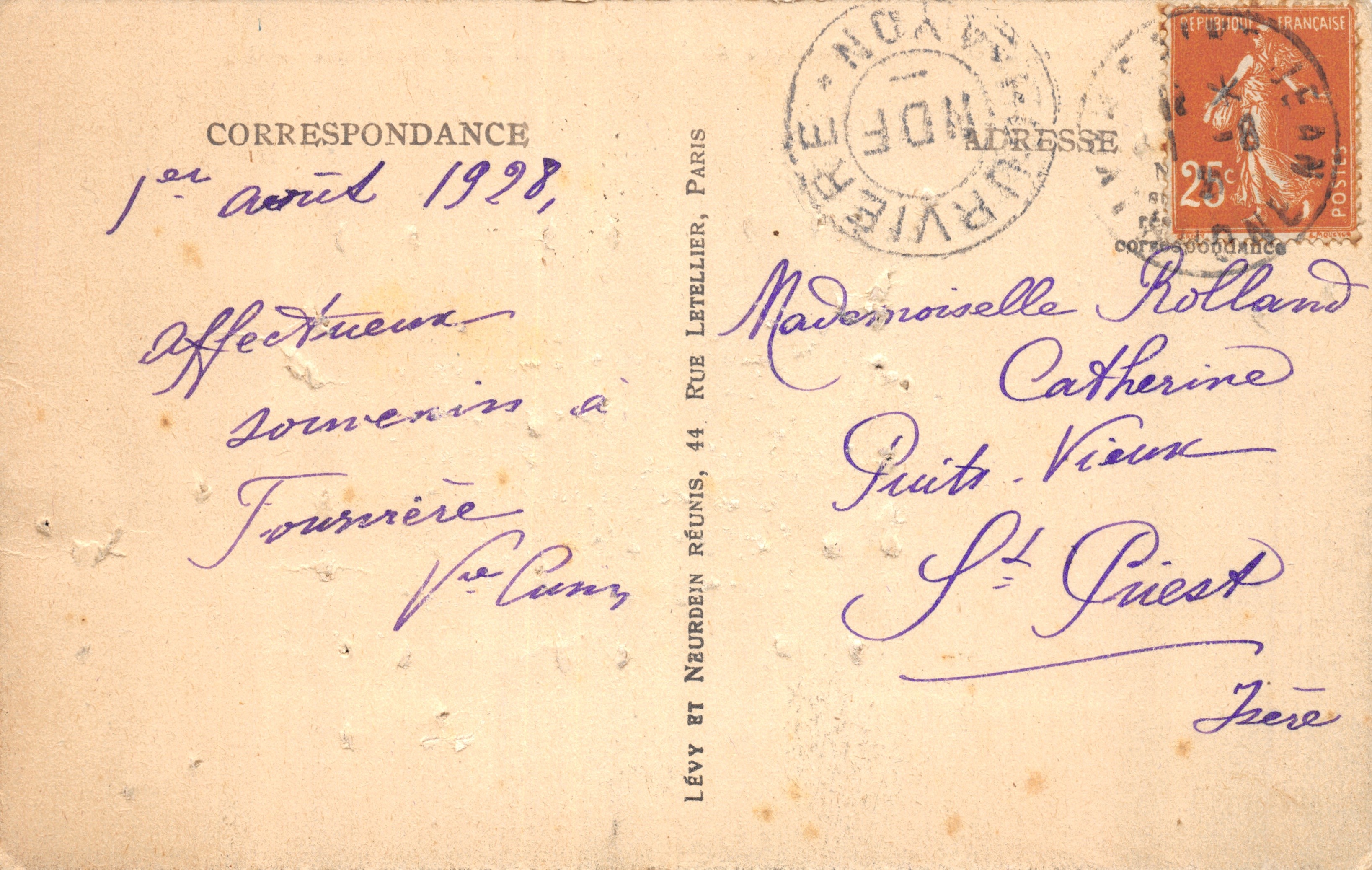 LYON — La Basilique de Fourvière et la Tour Métallique — LL — Verso