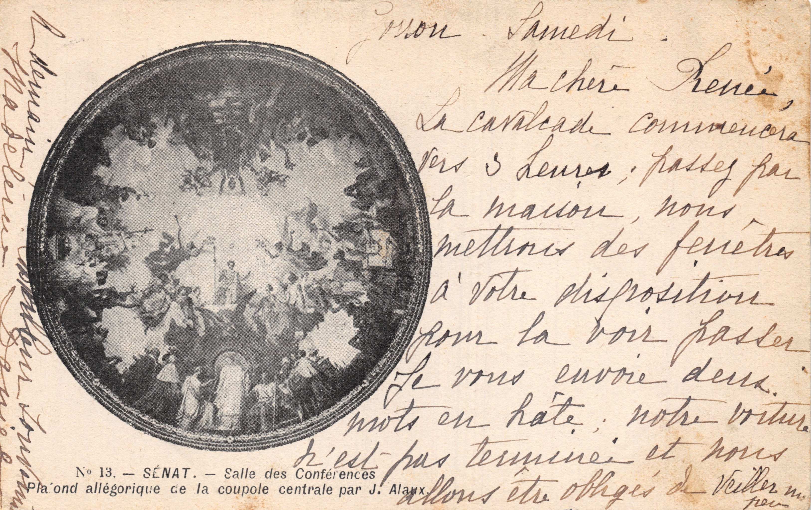 SÉNAT — Salle des Conférences — Plafond allégorique de la coupole centrale par J. Alaux, éditeur SÉNAT, n°13