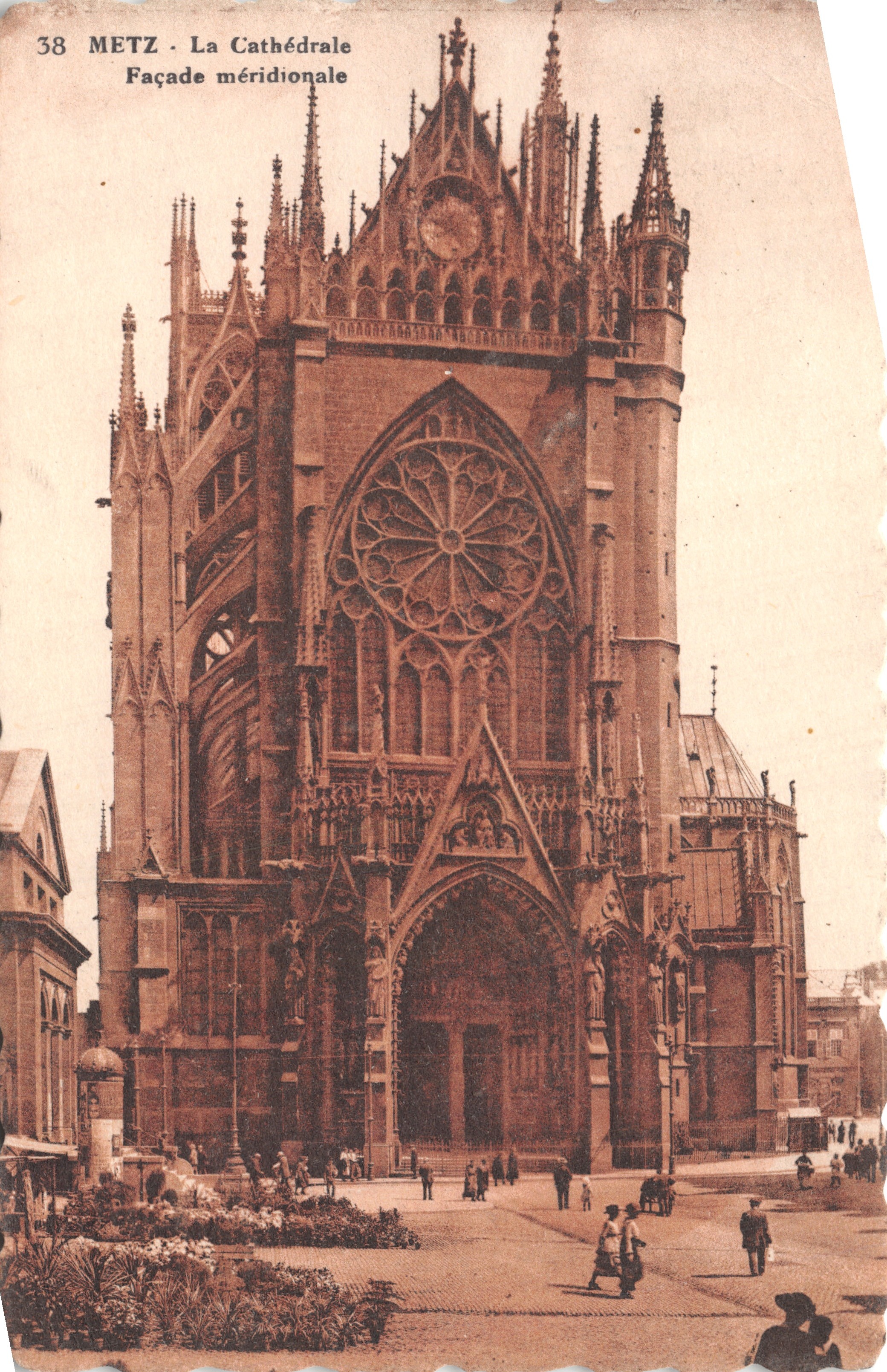 Metz - La Cathédrale - Façade méridionale - Éditeur impr. sur la carte, n° 38