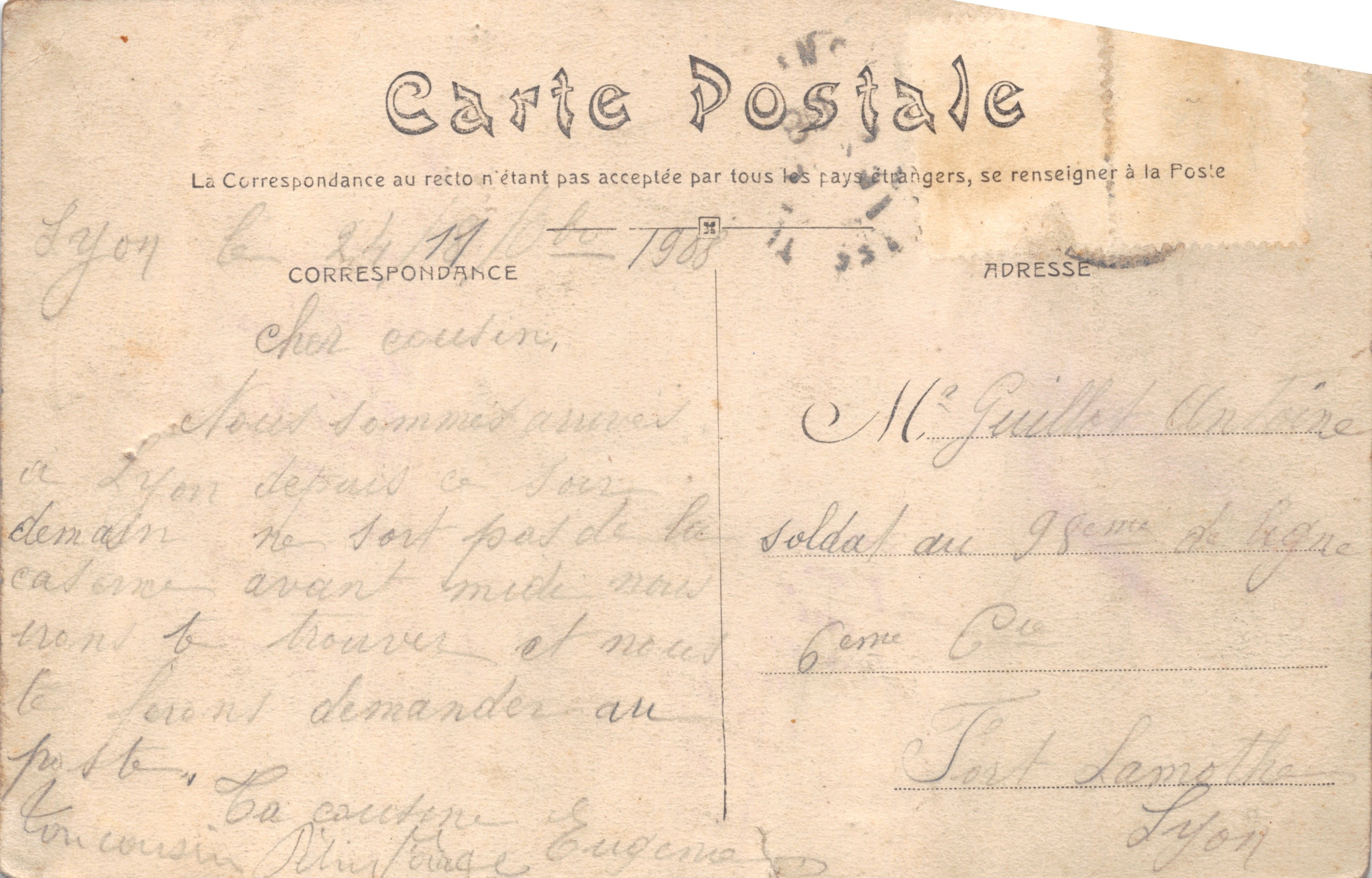 LYON — Bridge of the Palace of Justice and Fourvière Hill — C.D. n°56 — Back