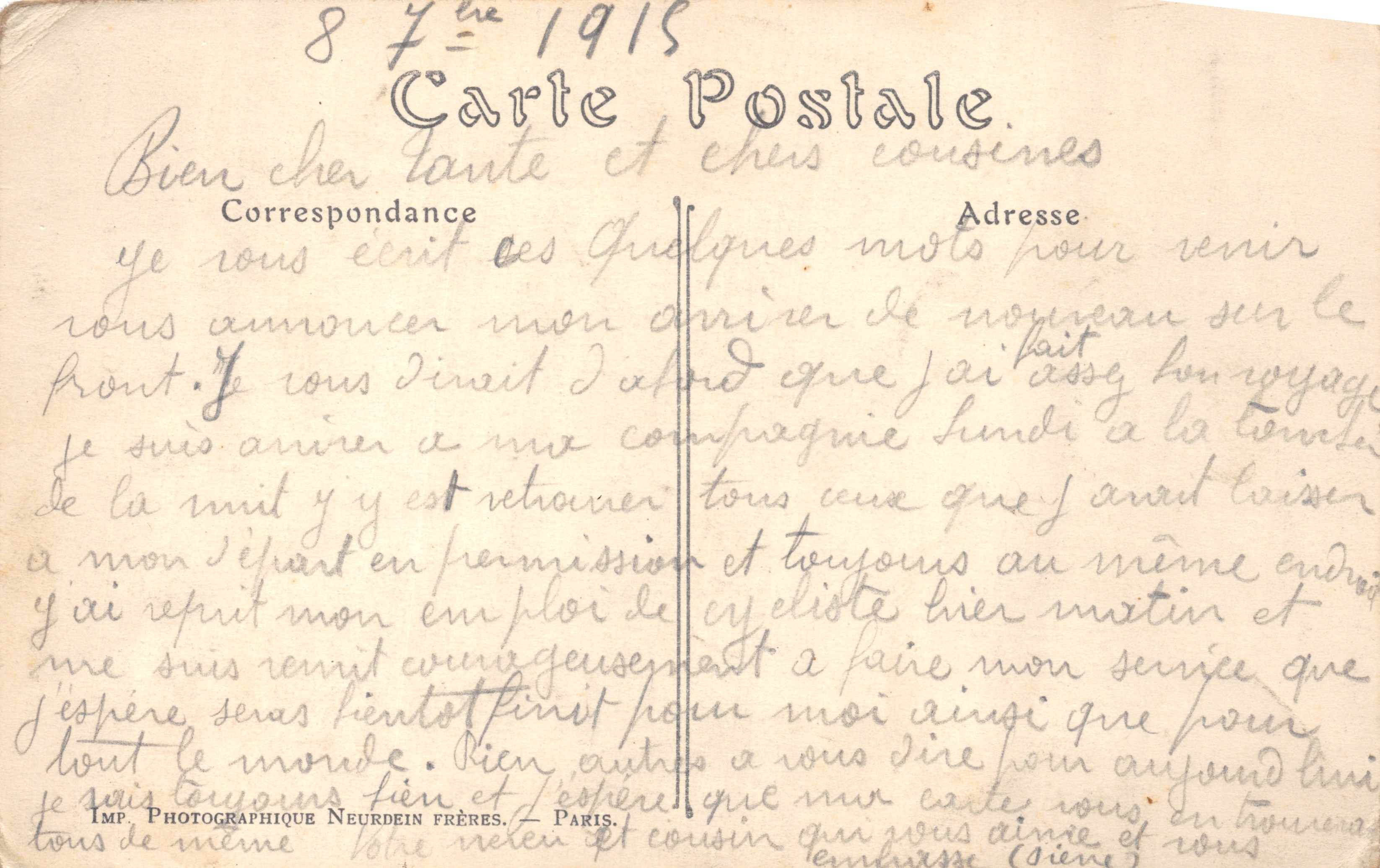 Bourges (Cher) — La Cattedrale — LAGUERRE — Verso
