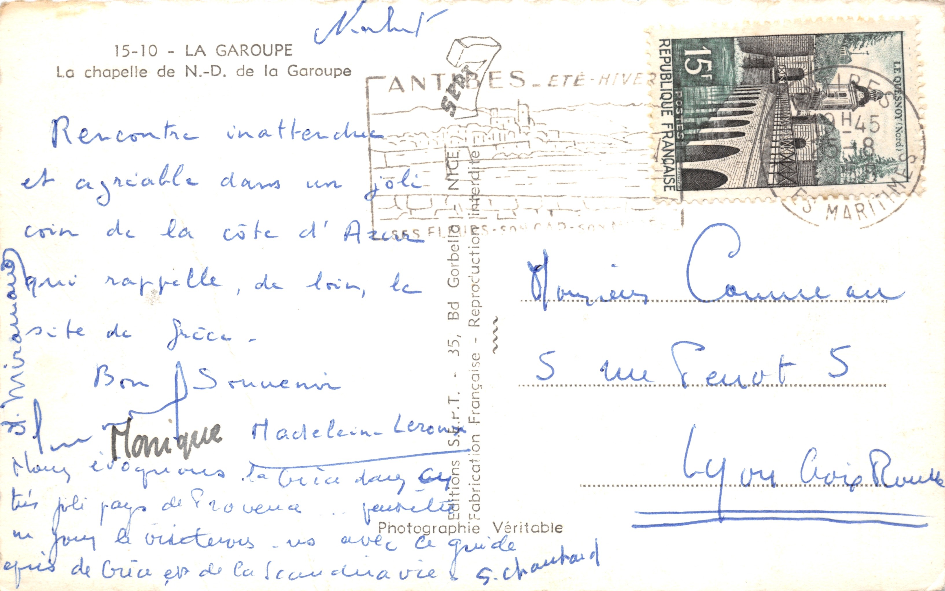 La chiesa di Notre-Dame de la Garoupe — editore Éditions S.R.T. - riproduzione francese — Verso