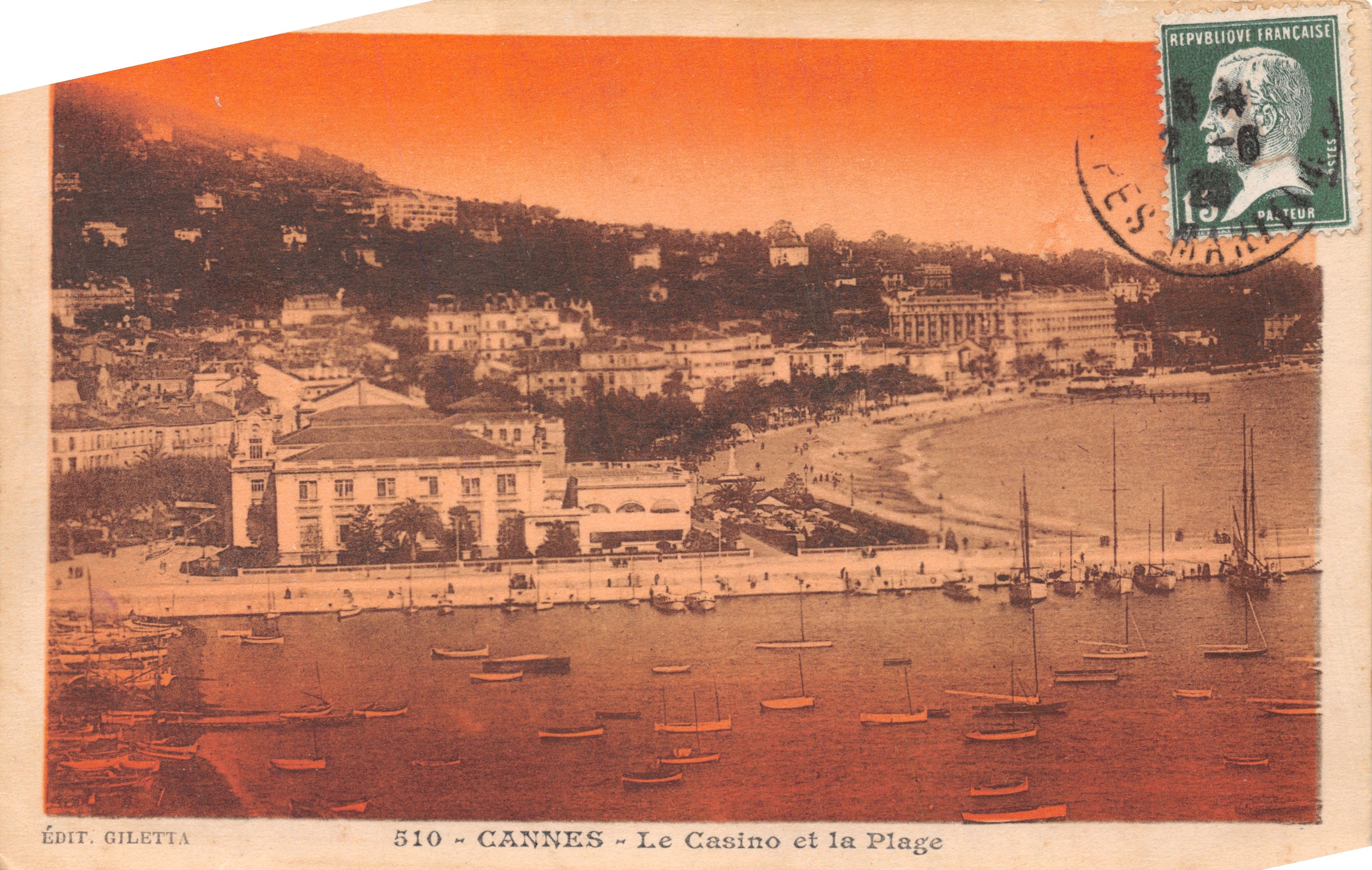 CANNES - Het Casino en de Strand - ÉDIT. GILETTA n° 510