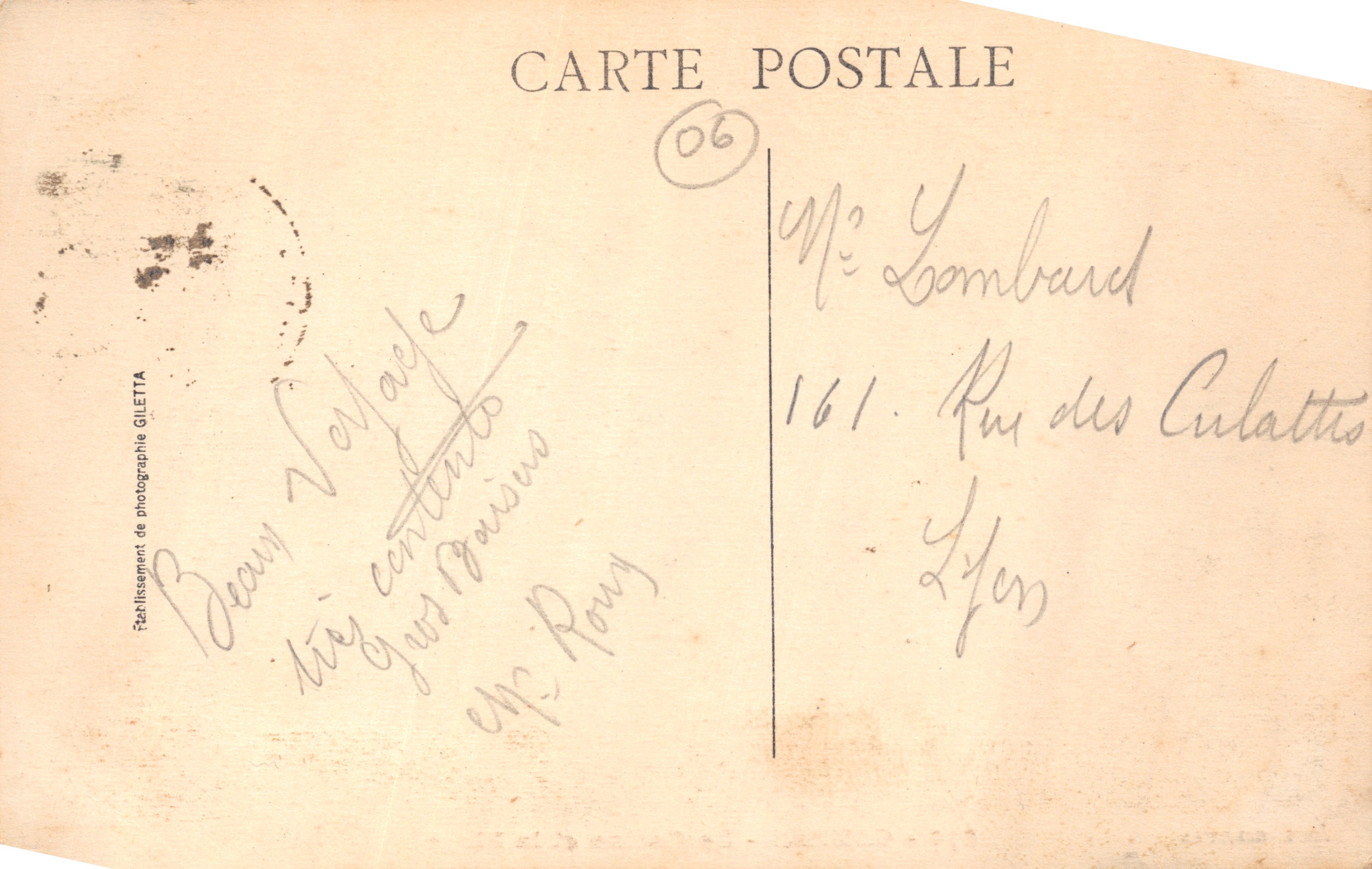 CANNES - Het Casino en de Strand - ÉDIT. GILETTA n° 510 — Achterkant