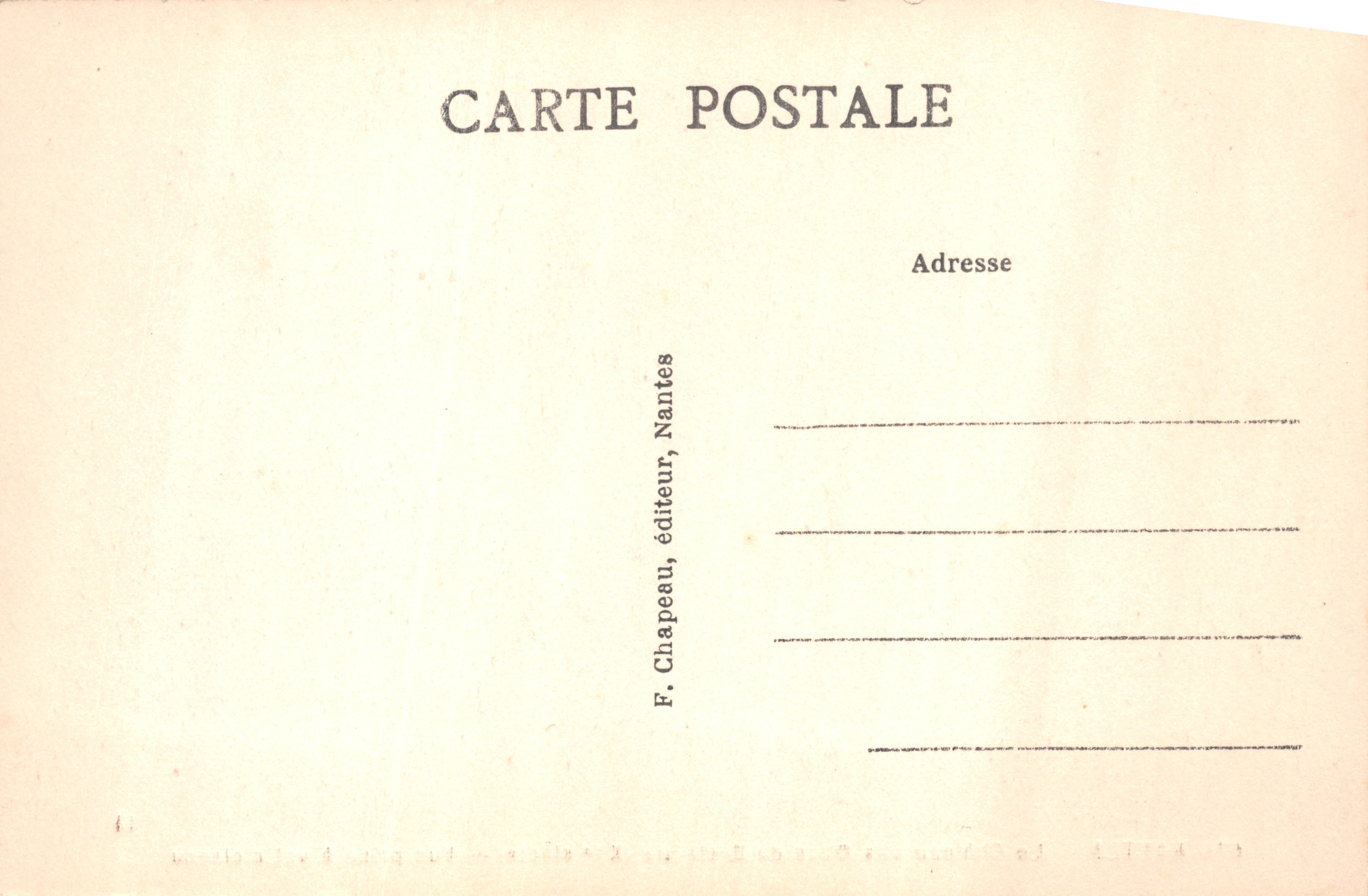 NANTES — Il Castello dei Duchi di Bretagna (XV secolo) — Vista dall'alto — F. Chapeau, editore — Verso